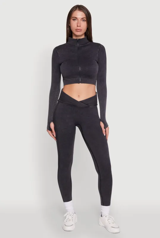 Seamless Mineral Wash Ruched High Waisted Leggings sold by Rainbow