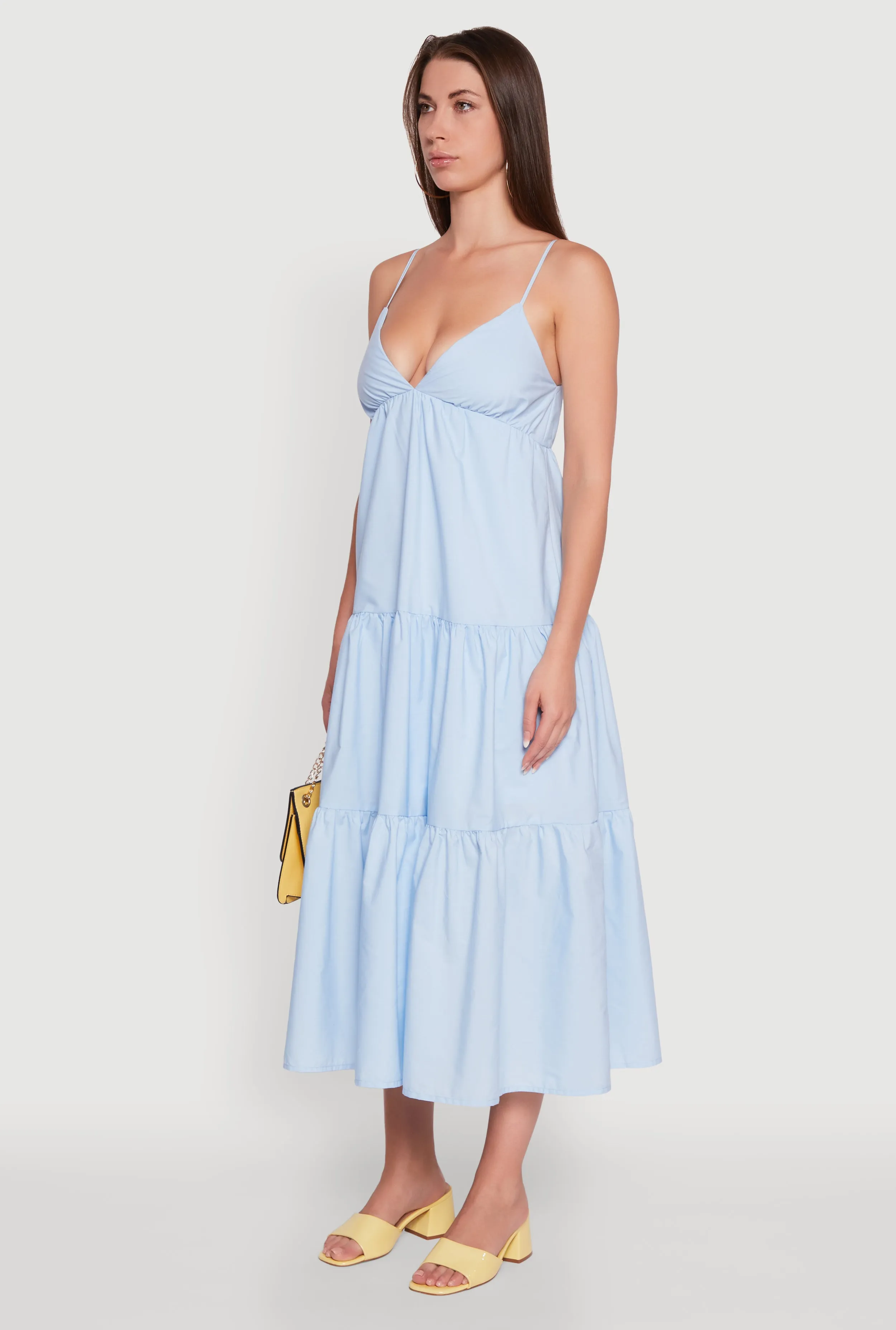 Trendy V-Neck Sleeveless Tiered Maxi Dress sold by Rainbow product image thumbnail 3