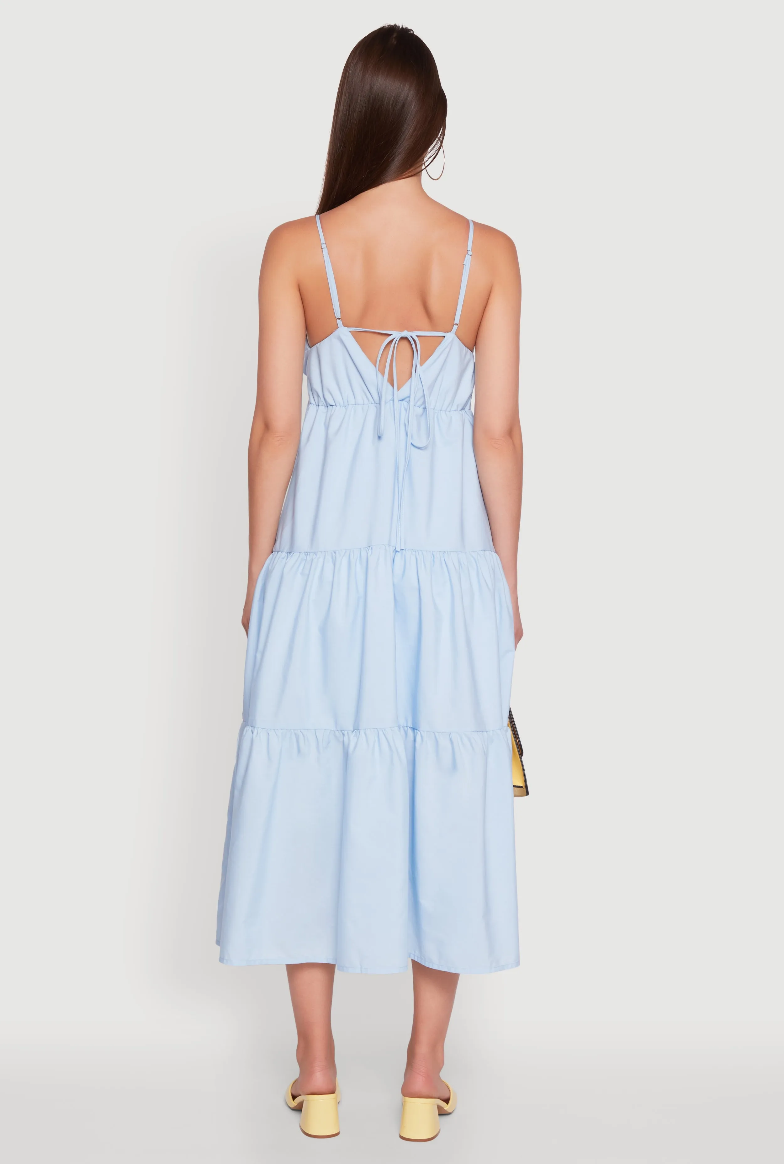 Trendy V-Neck Sleeveless Tiered Maxi Dress sold by Rainbow product image thumbnail 5