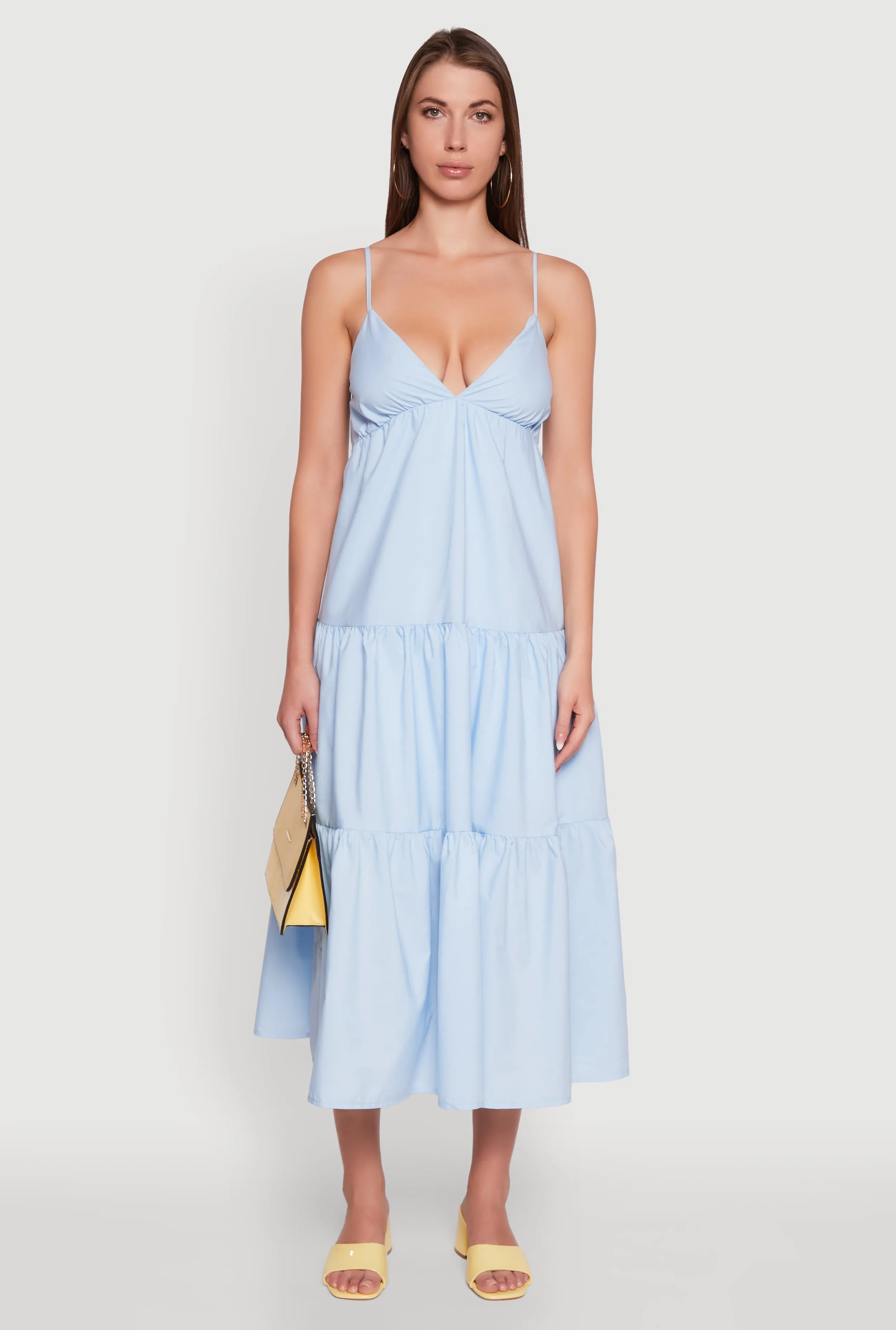 Trendy V-Neck Sleeveless Tiered Maxi Dress sold by Rainbow product image thumbnail 2