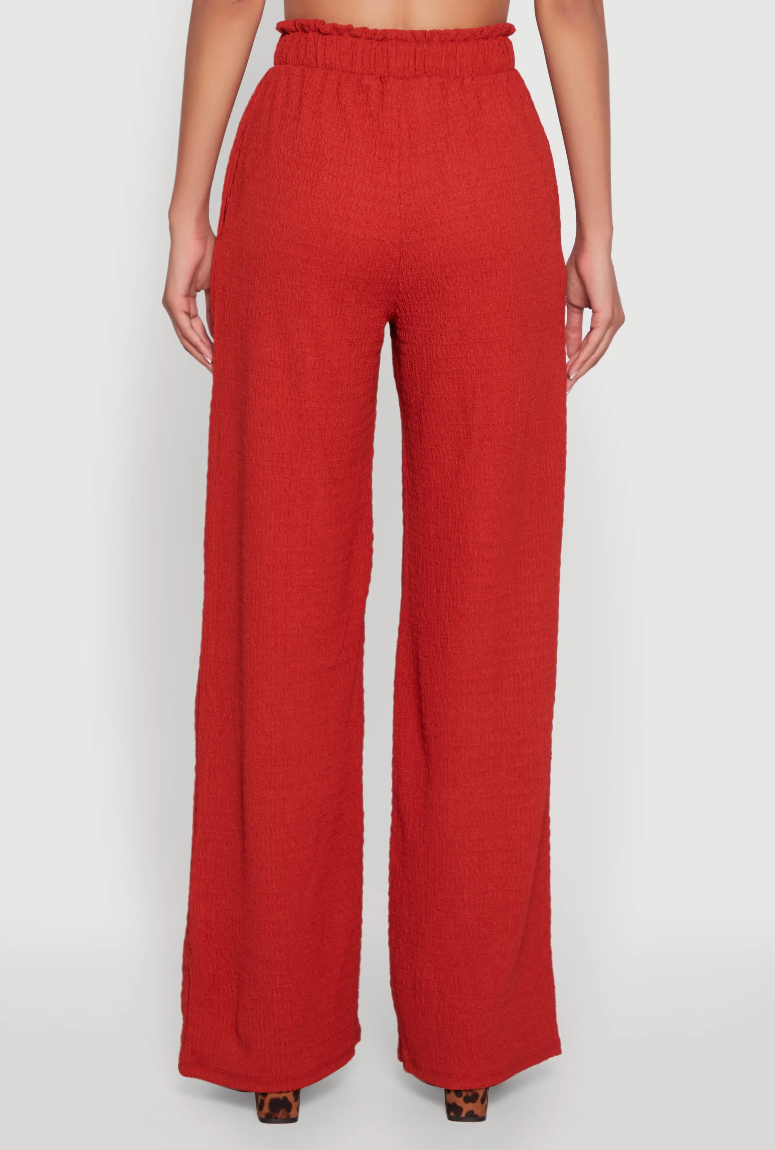 Textured Knit High Waisted Palazzo Pants sold by Rainbow product image thumbnail 5