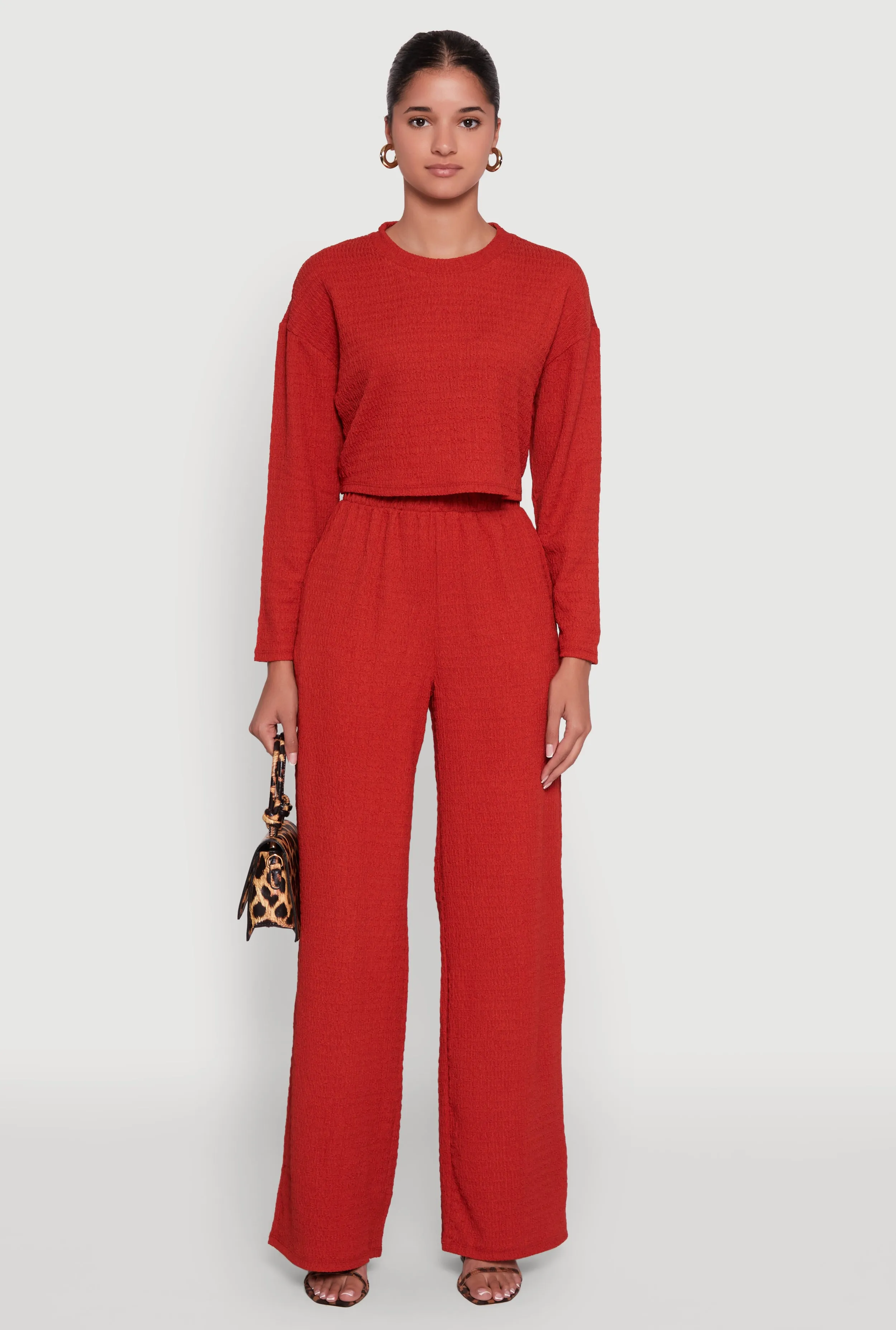 Textured Knit High Waisted Palazzo Pants sold by Rainbow product image thumbnail 2