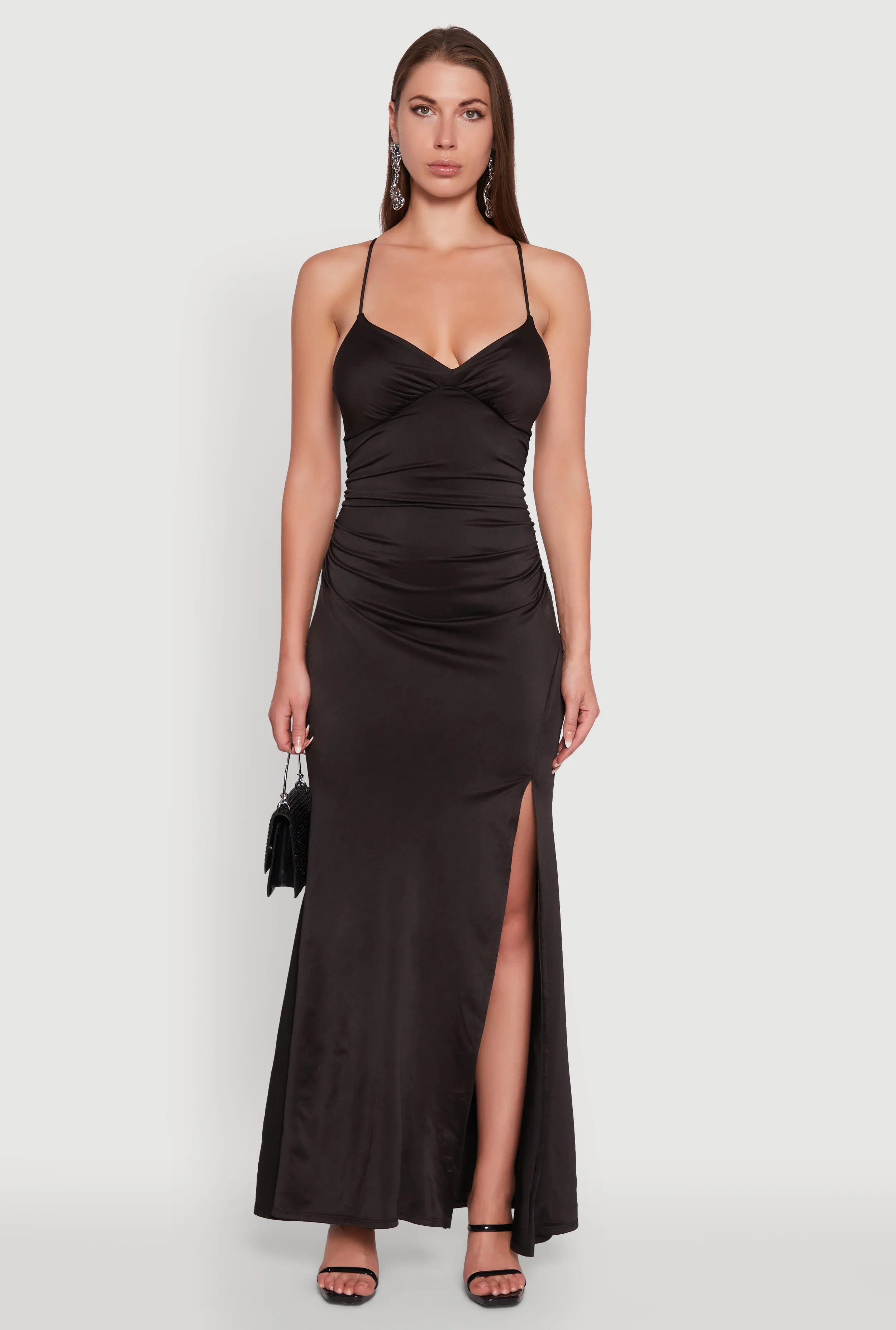 Haute Monde Side Slit Lace Up Back Maxi Dress sold by Rainbow product image thumbnail 2