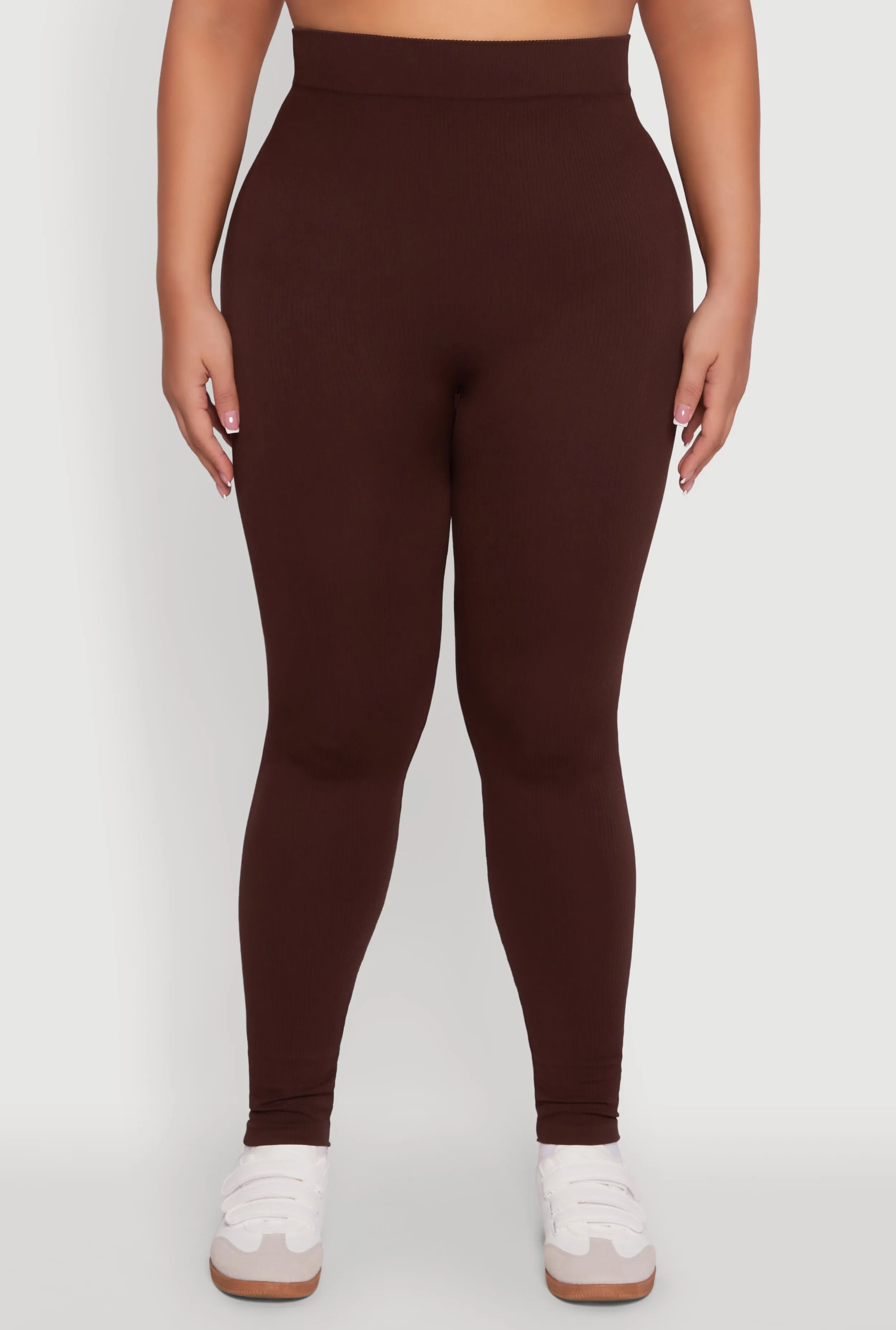 Plus Size Seamless Rib Knit Push Up High Waisted Leggings sold by Rainbow product image thumbnail 5