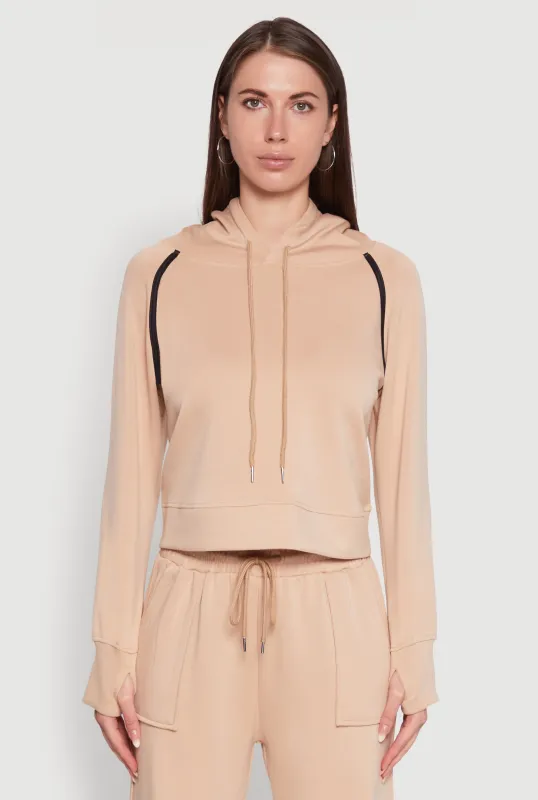 Trendy Classic Fit Hoodie with Contrast Trim sold by Rainbow