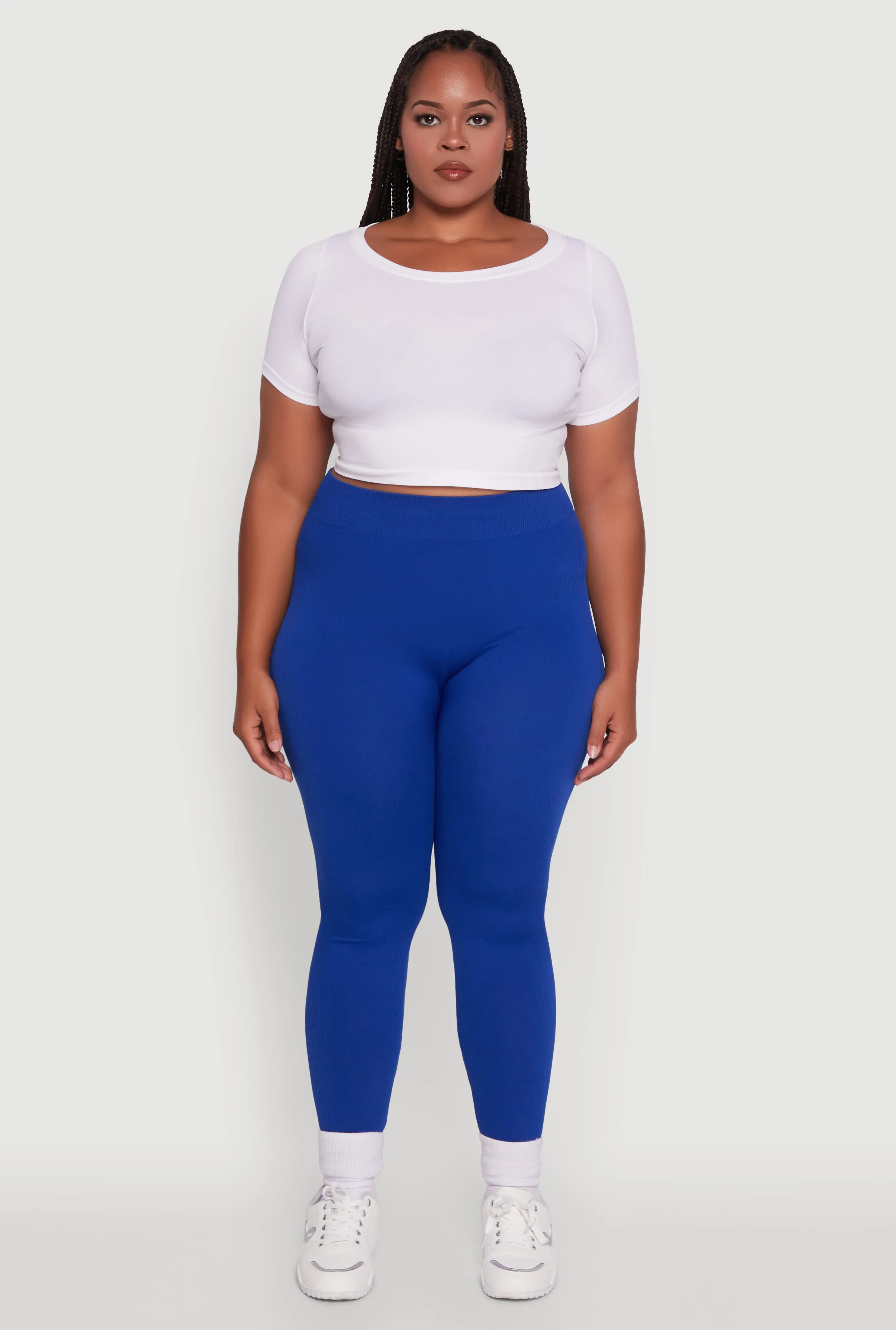 Plus Size Seamless Rib Knit Push Up High Waisted Leggings sold by Rainbow product image thumbnail 2