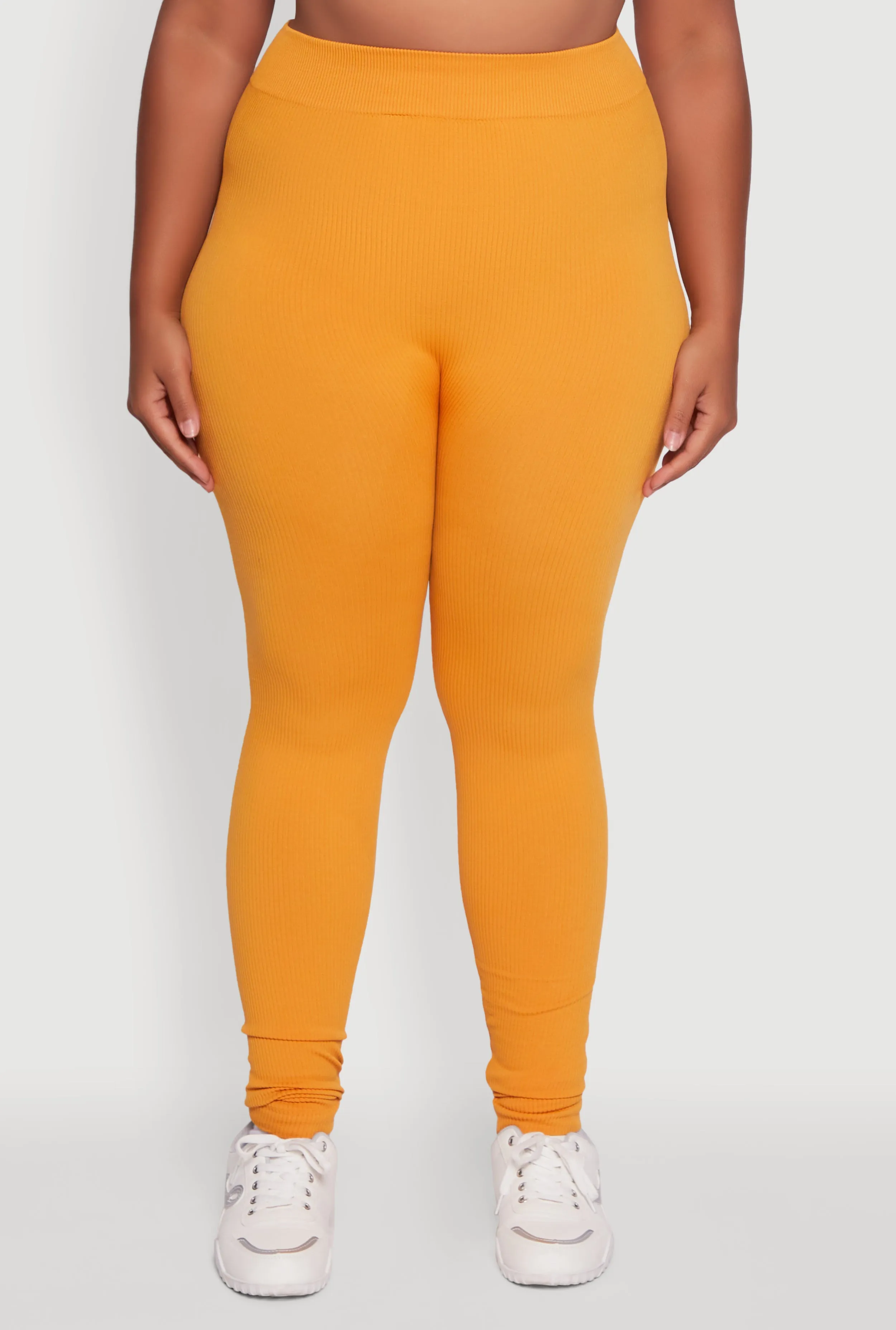 Plus Size Seamless Rib Knit Push Up High Waisted Leggings sold by Rainbow product image thumbnail 5