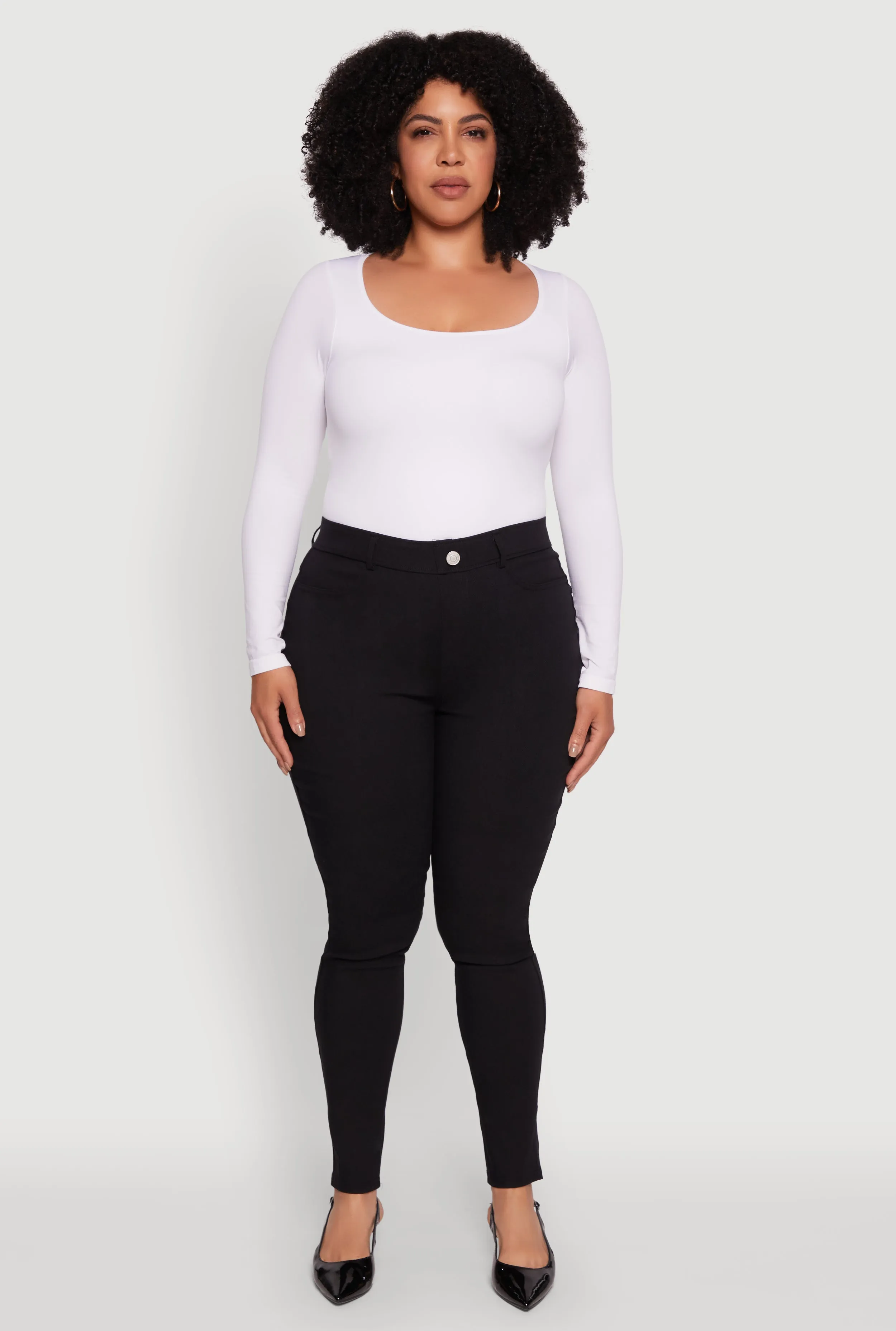 Plus Size Hyper Stretch Pull On Push Up Skinny Pants sold by Rainbow product image thumbnail 2