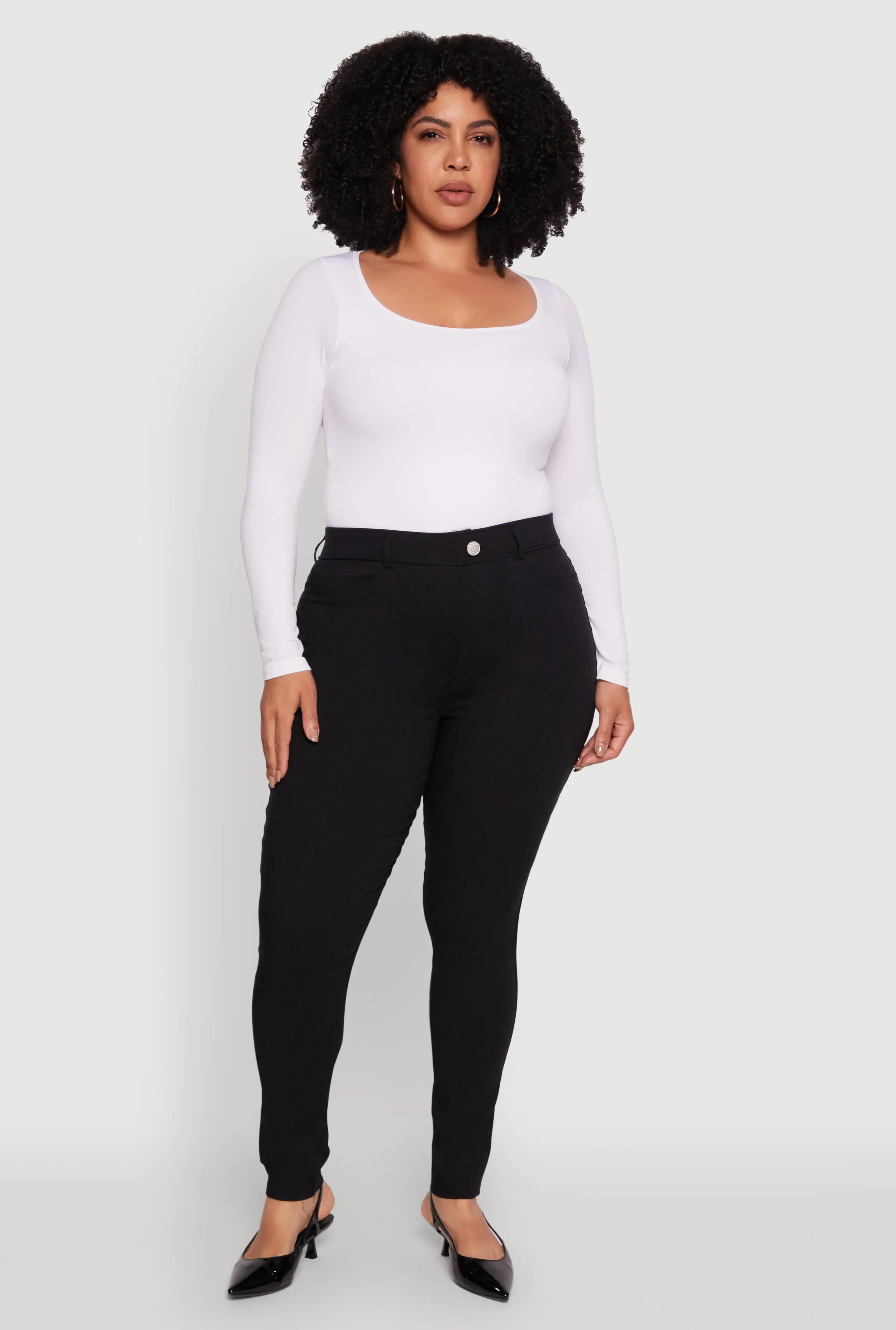 Plus Size Hyper Stretch Pull On Push Up Skinny Pants sold by Rainbow