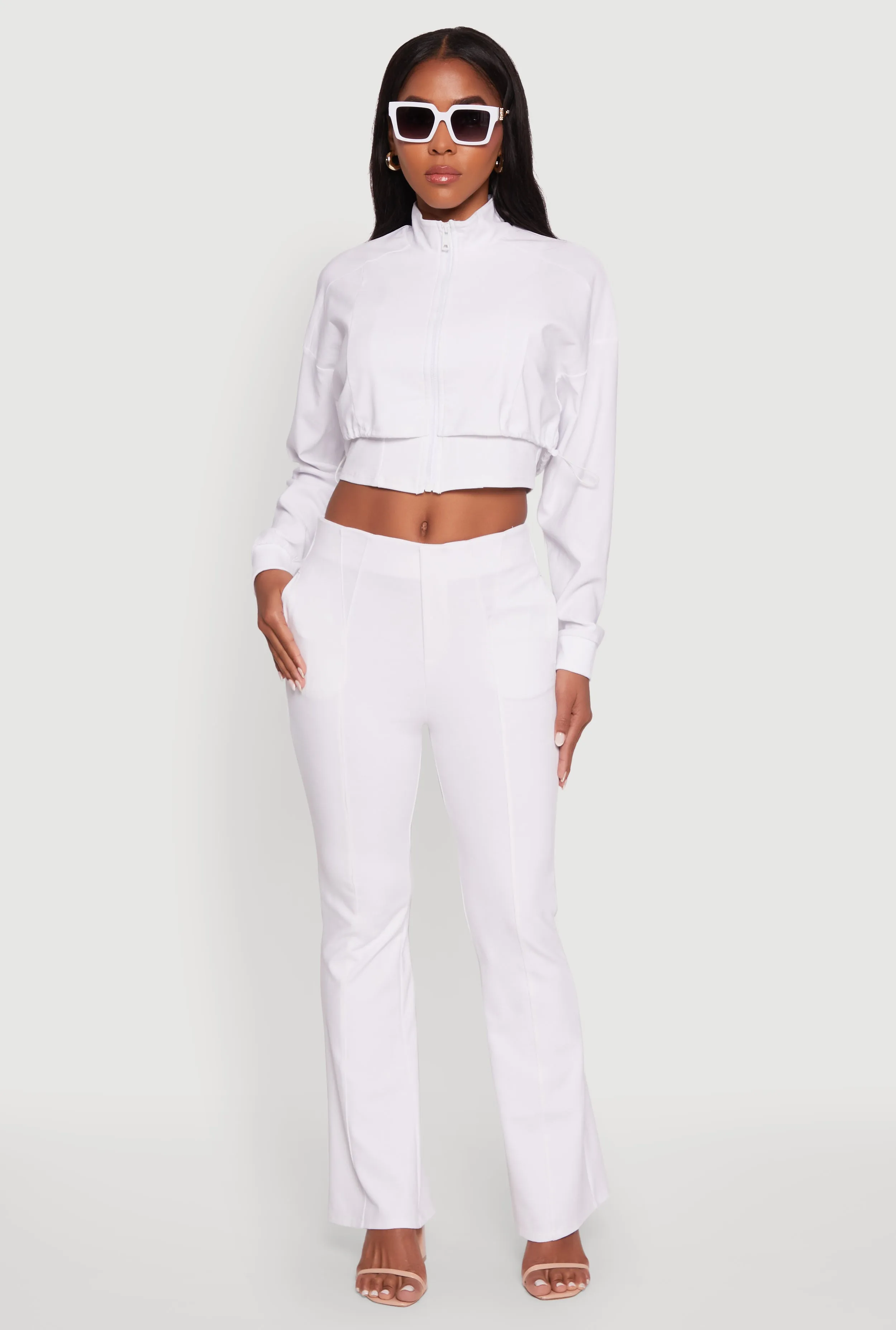 Pull On Pintuck Flared Pants sold by Rainbow