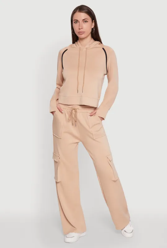 Mid Rise Drawstring Casual Wide Leg Cargo Pants sold by Rainbow