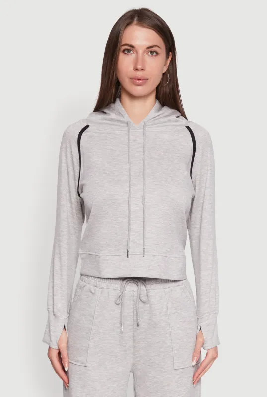 Trendy Classic Fit Hoodie with Contrast Trim sold by Rainbow