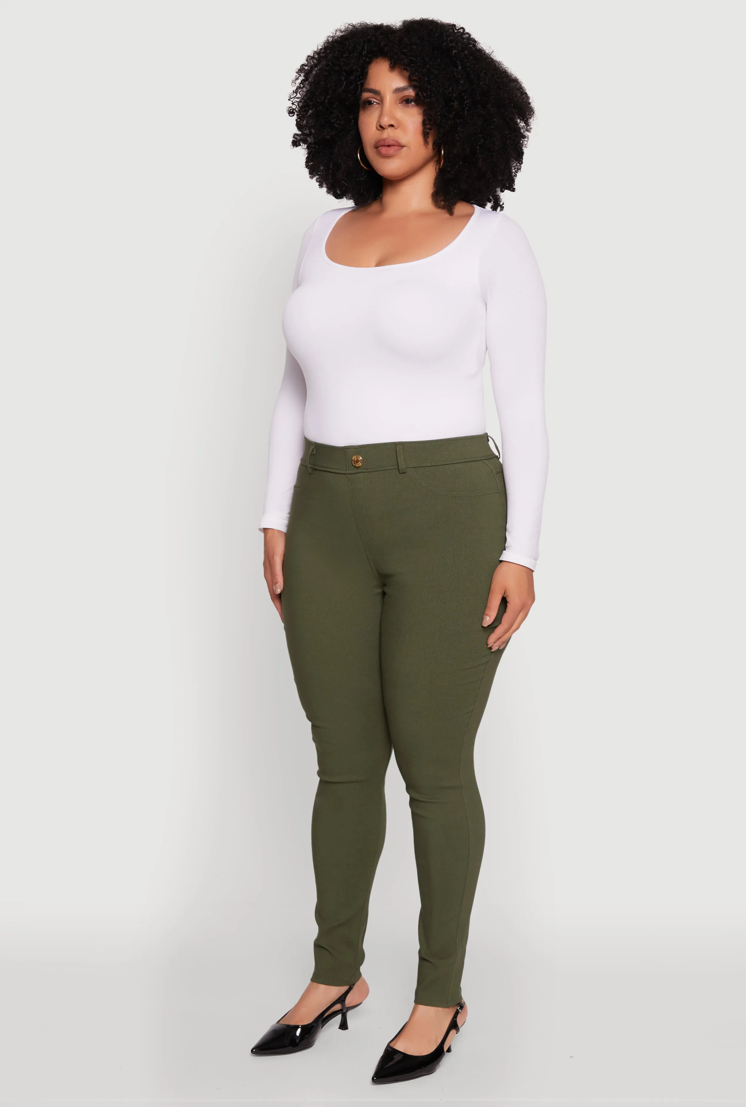 Plus Size Hyper Stretch Pull On Push Up Skinny Pants sold by Rainbow product image thumbnail 3