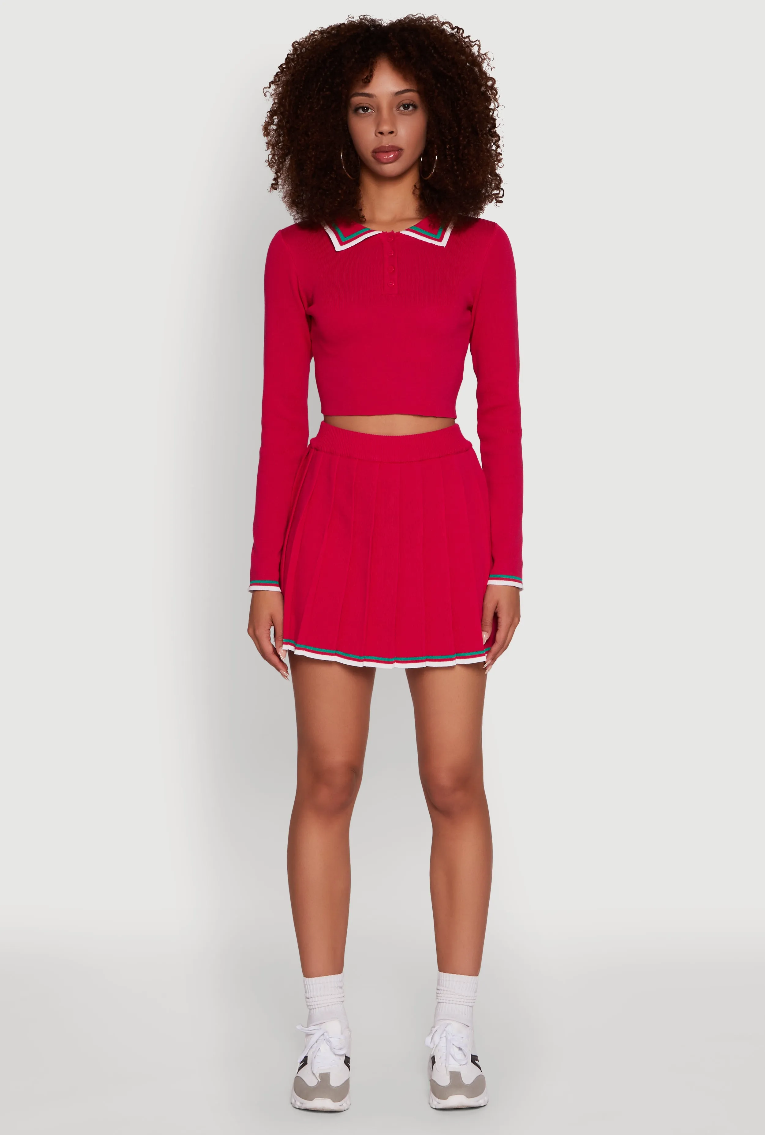 Daisy Contrast Trim Mini Pleated Tennis Skirt sold by Rainbow product image thumbnail 2