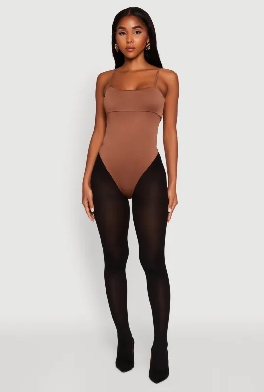 Fold Over Spaghetti Strap Bodysuit sold by Rainbow