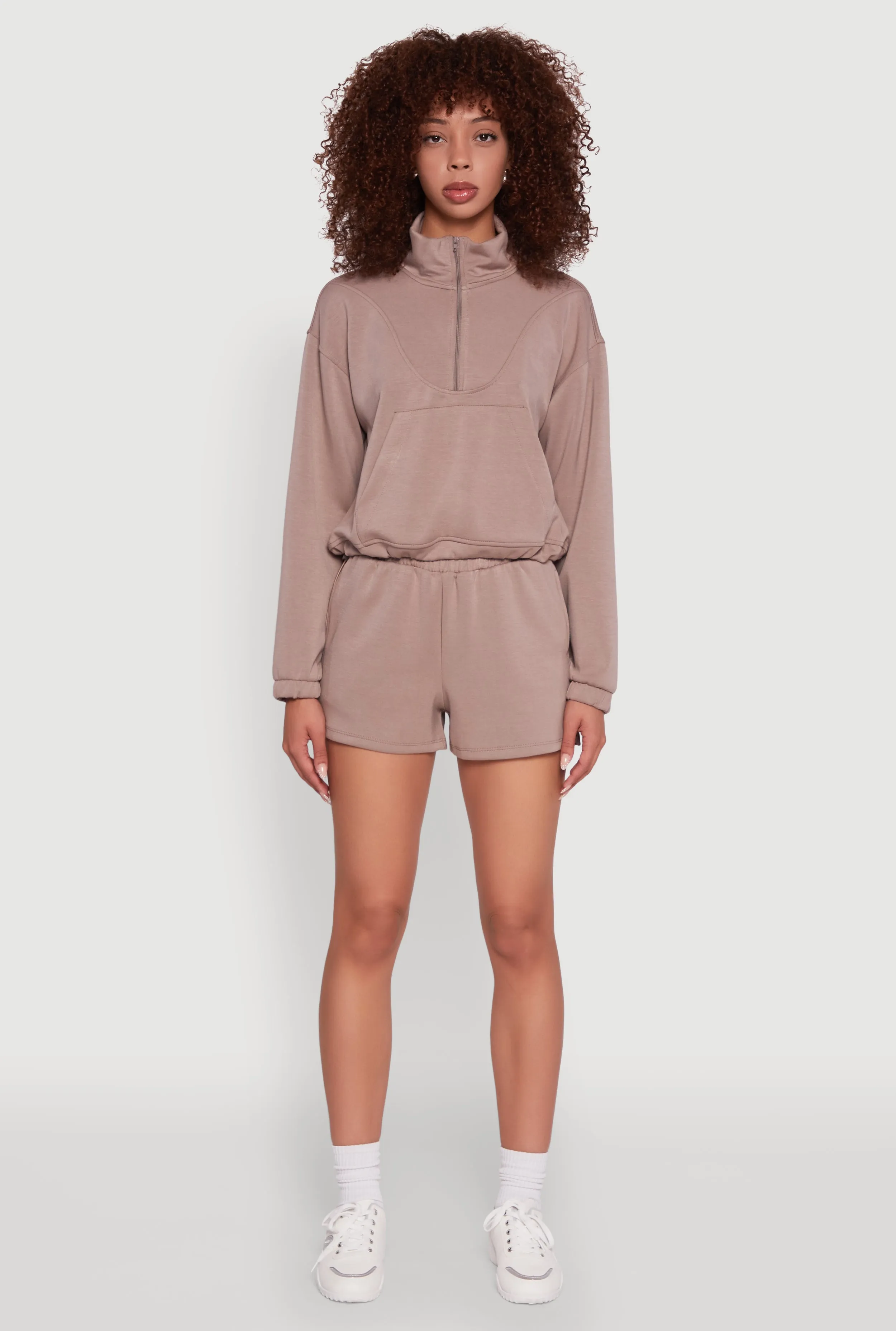 Mock Neck Quarter Zip Pullover Sweatshirt sold by Rainbow product image thumbnail 3