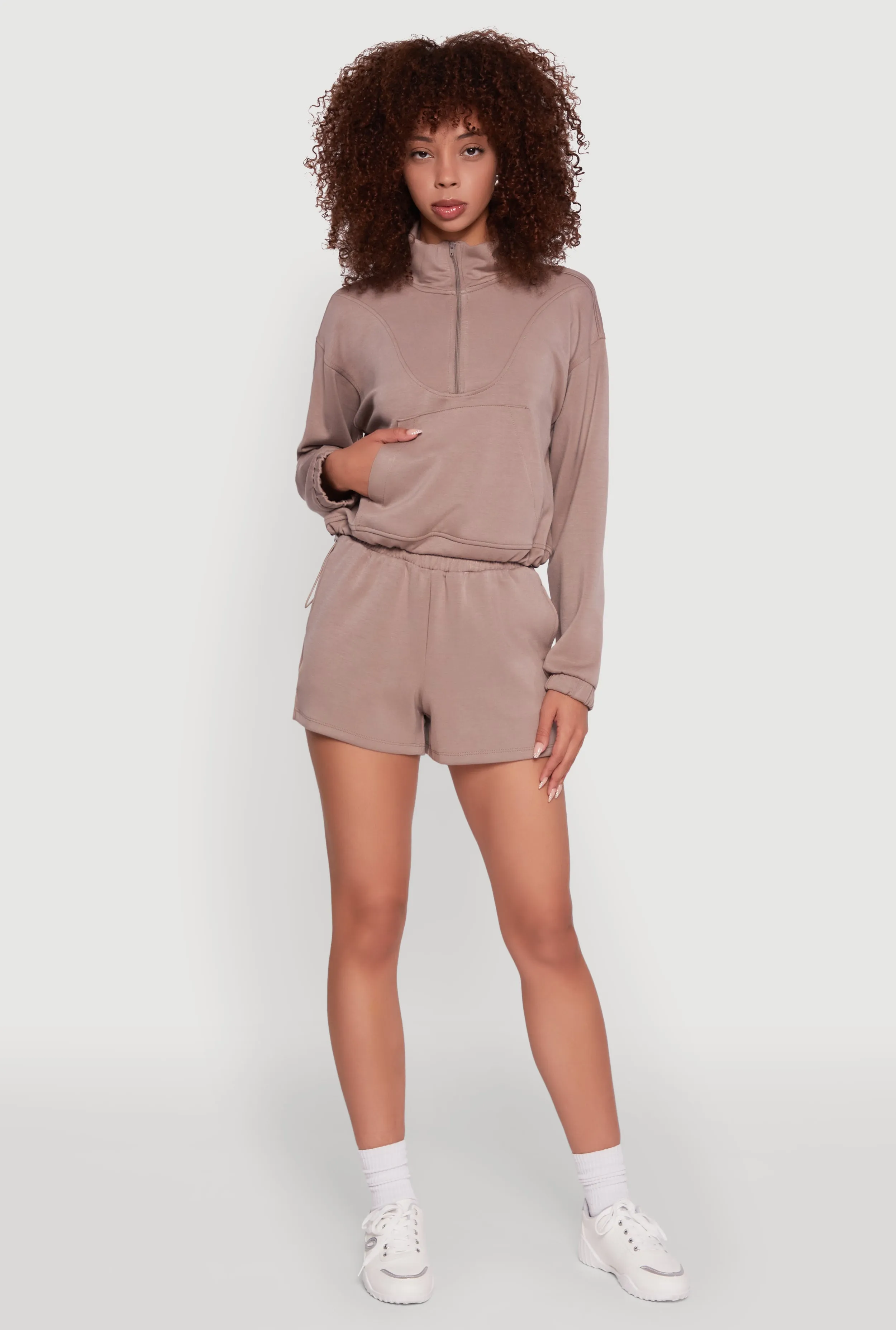 Mock Neck Quarter Zip Pullover Sweatshirt sold by Rainbow product image thumbnail 2