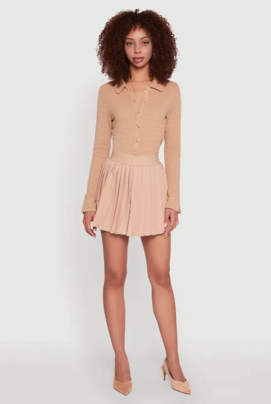 Trendy High Waisted Pleated Mini Skirt sold by Rainbow