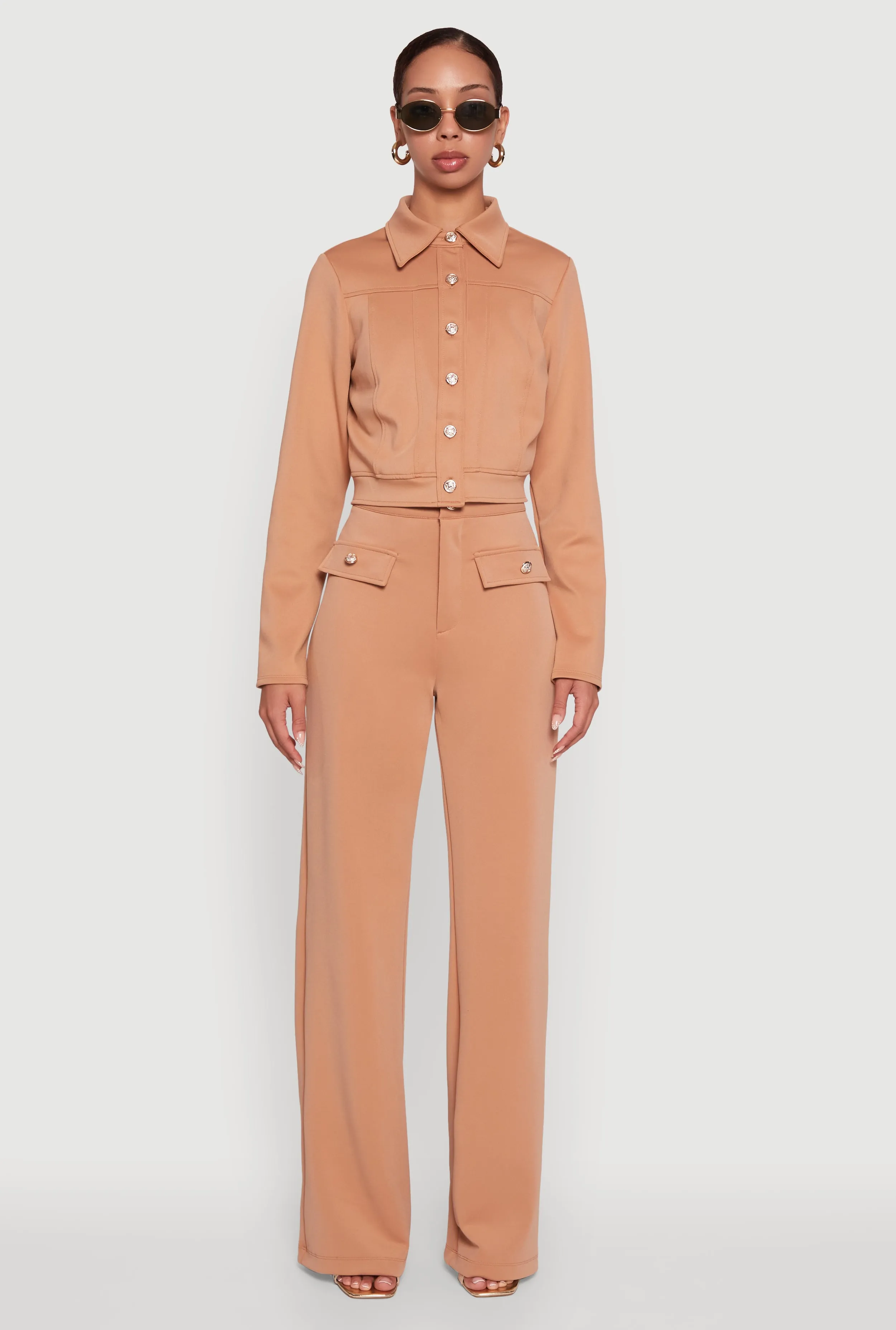 Scuba Pocket Detail High Waisted Wide Leg Pants sold by Rainbow product image thumbnail 2