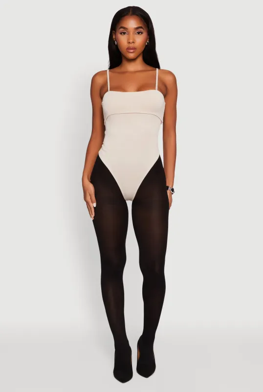 Fold Over Spaghetti Strap Bodysuit sold by Rainbow