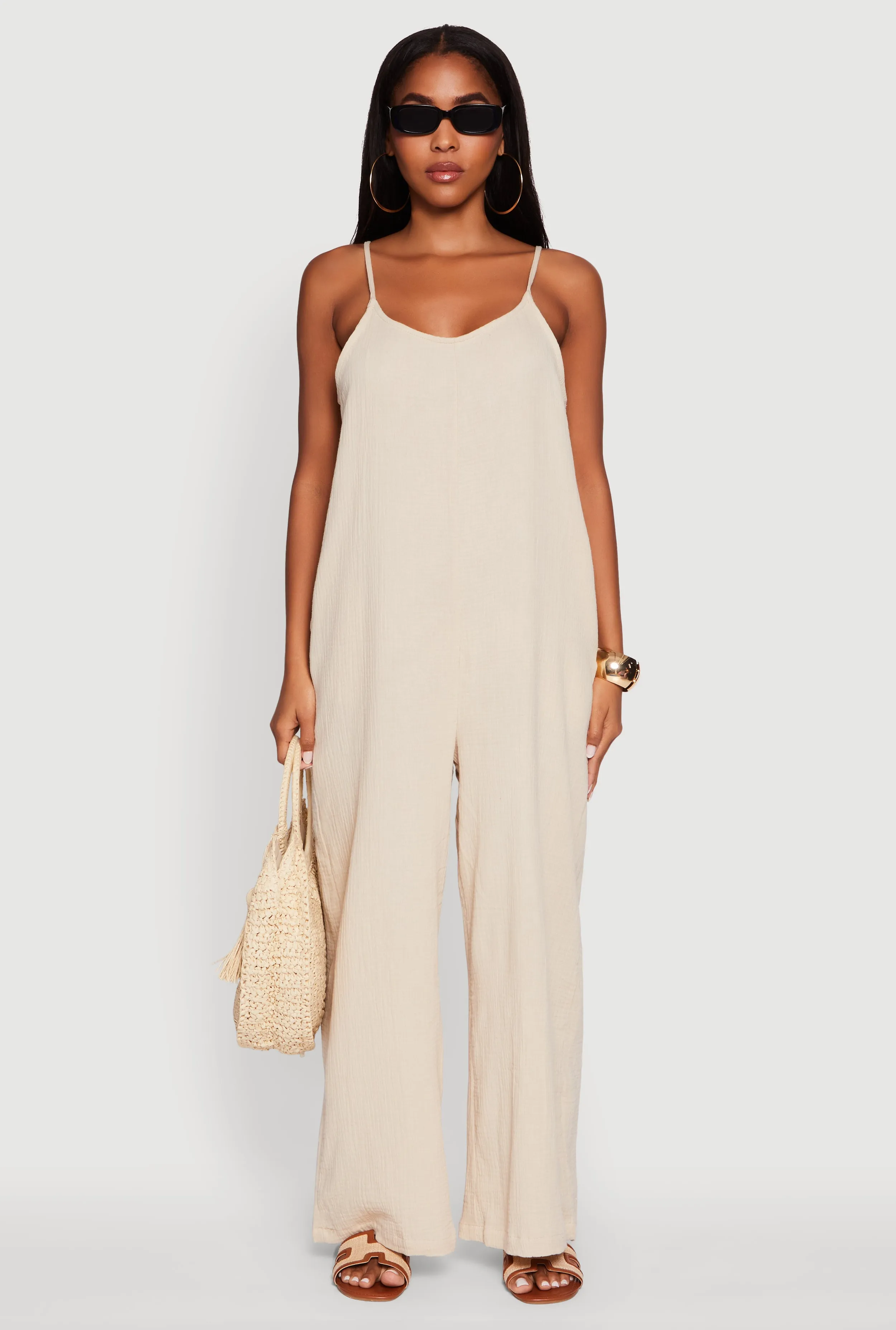 Gauze Knit Wide Leg Jumpsuit sold by Rainbow product image thumbnail 2