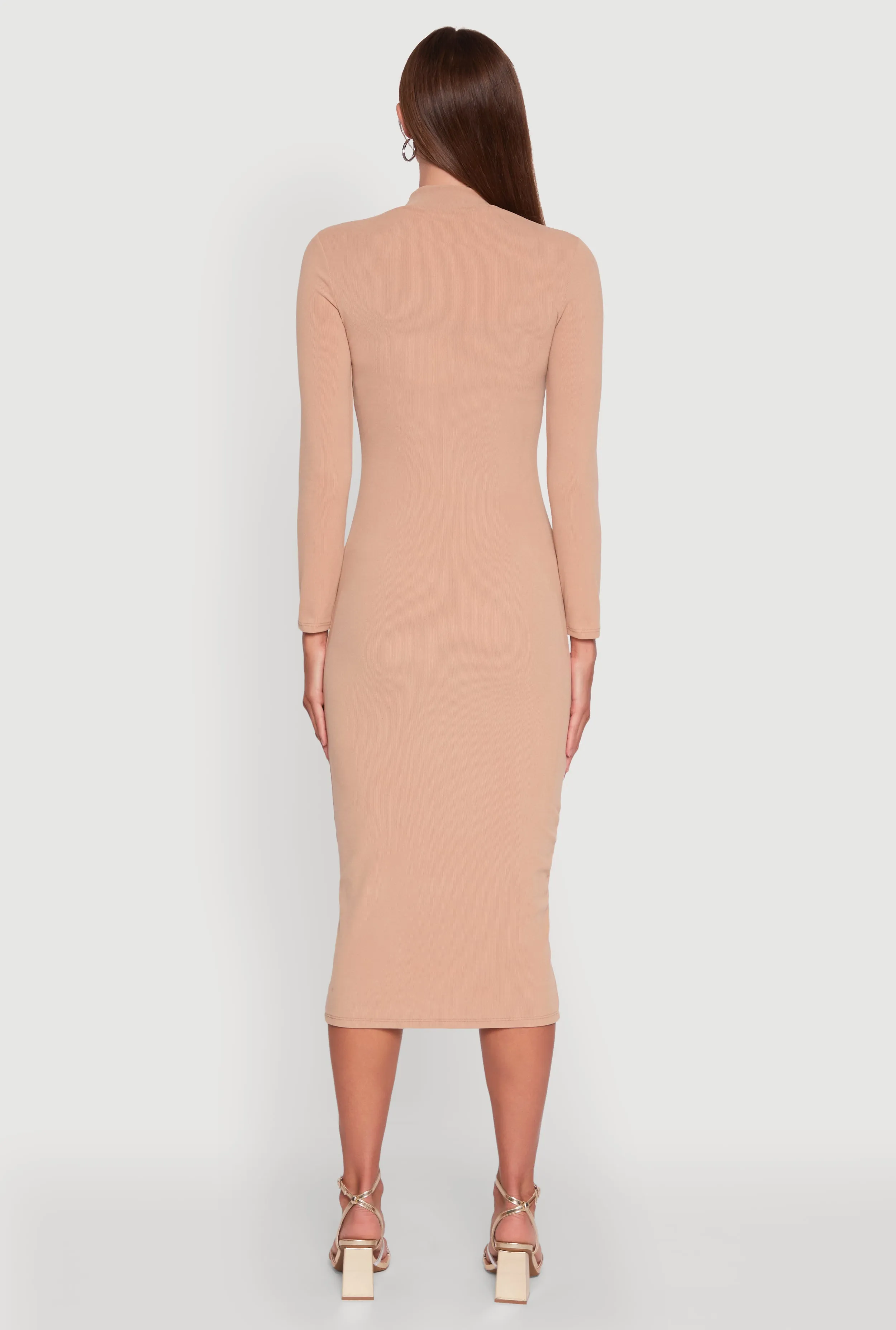 Long Sleeve Mock Neck Midi Dress sold by Rainbow product image thumbnail 5