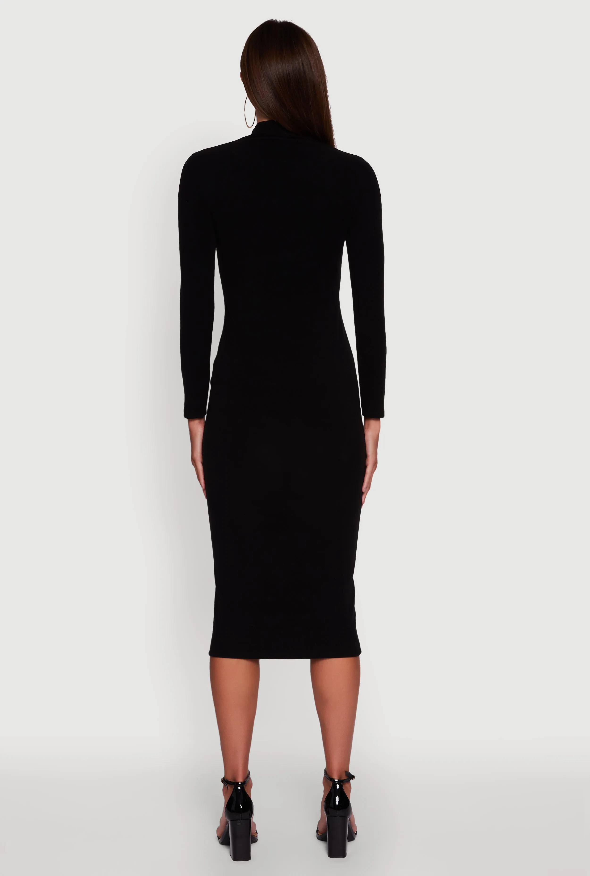 Long Sleeve Mock Neck Midi Dress sold by Rainbow product image thumbnail 5