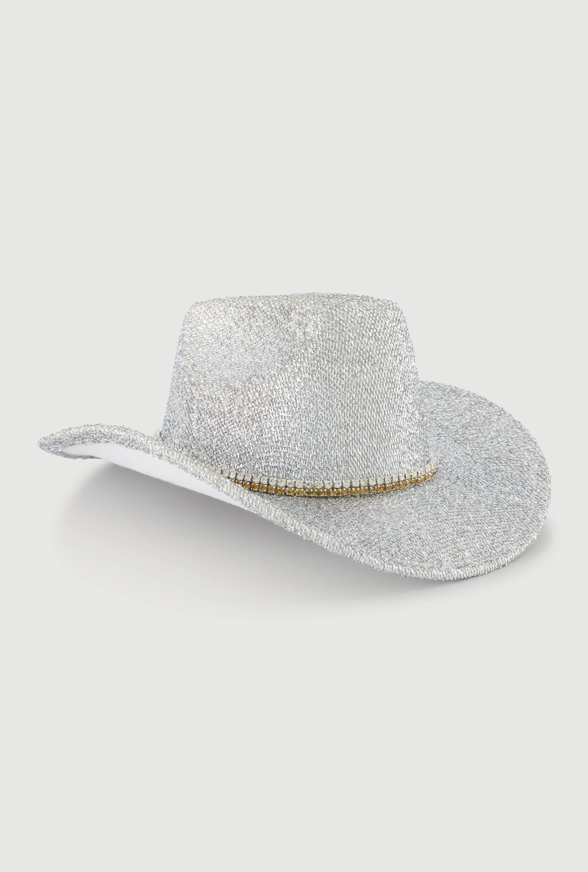 Trendy Rhinestone Trim Lurex Cowboy Hat sold by Rainbow