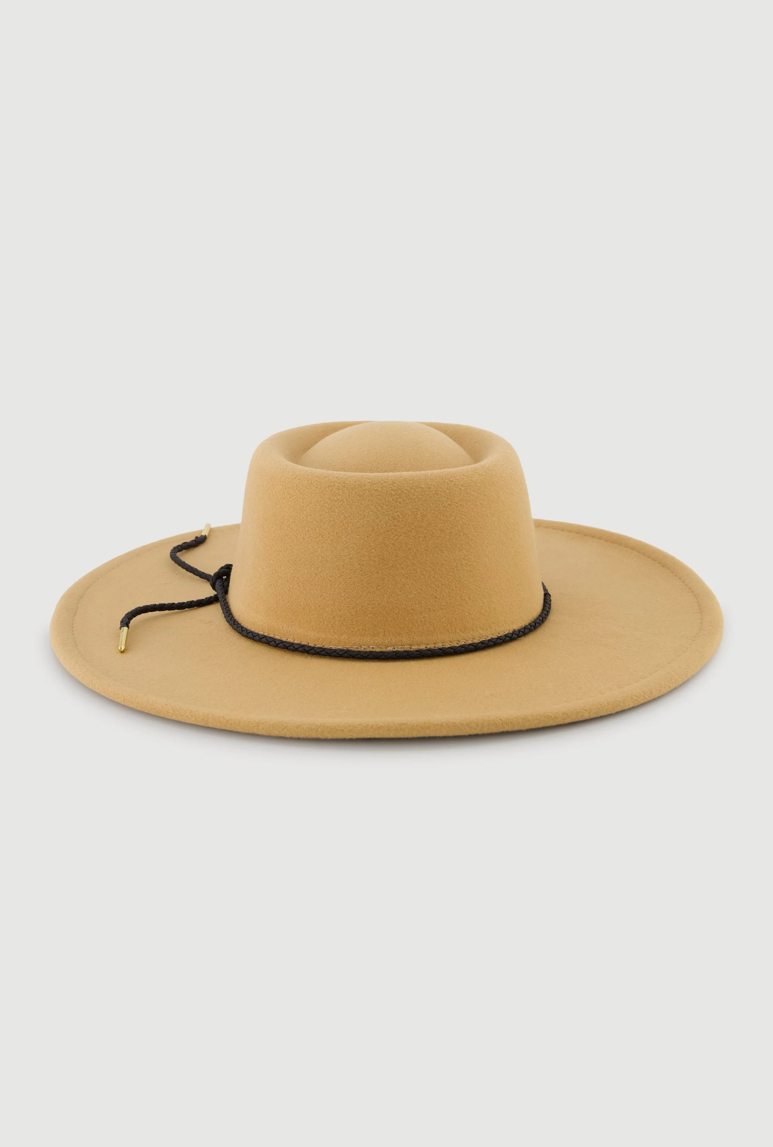 Faux Suede Braided Cord Detail Panama Hat sold by Rainbow product image thumbnail 5