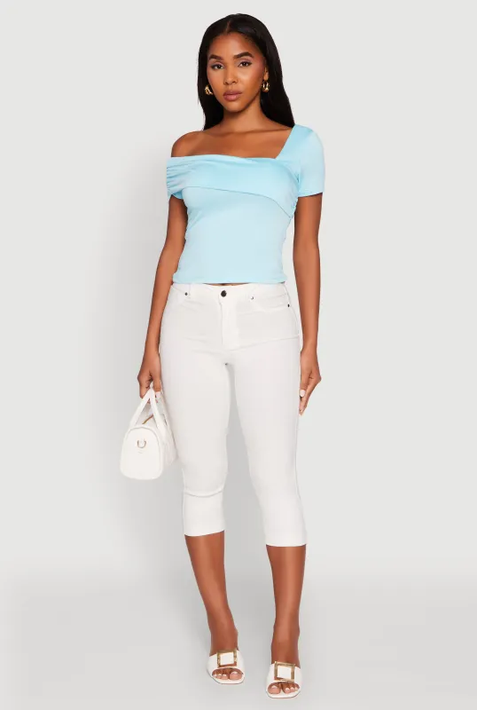 Iris Fold Over One Shoulder Top sold by Rainbow