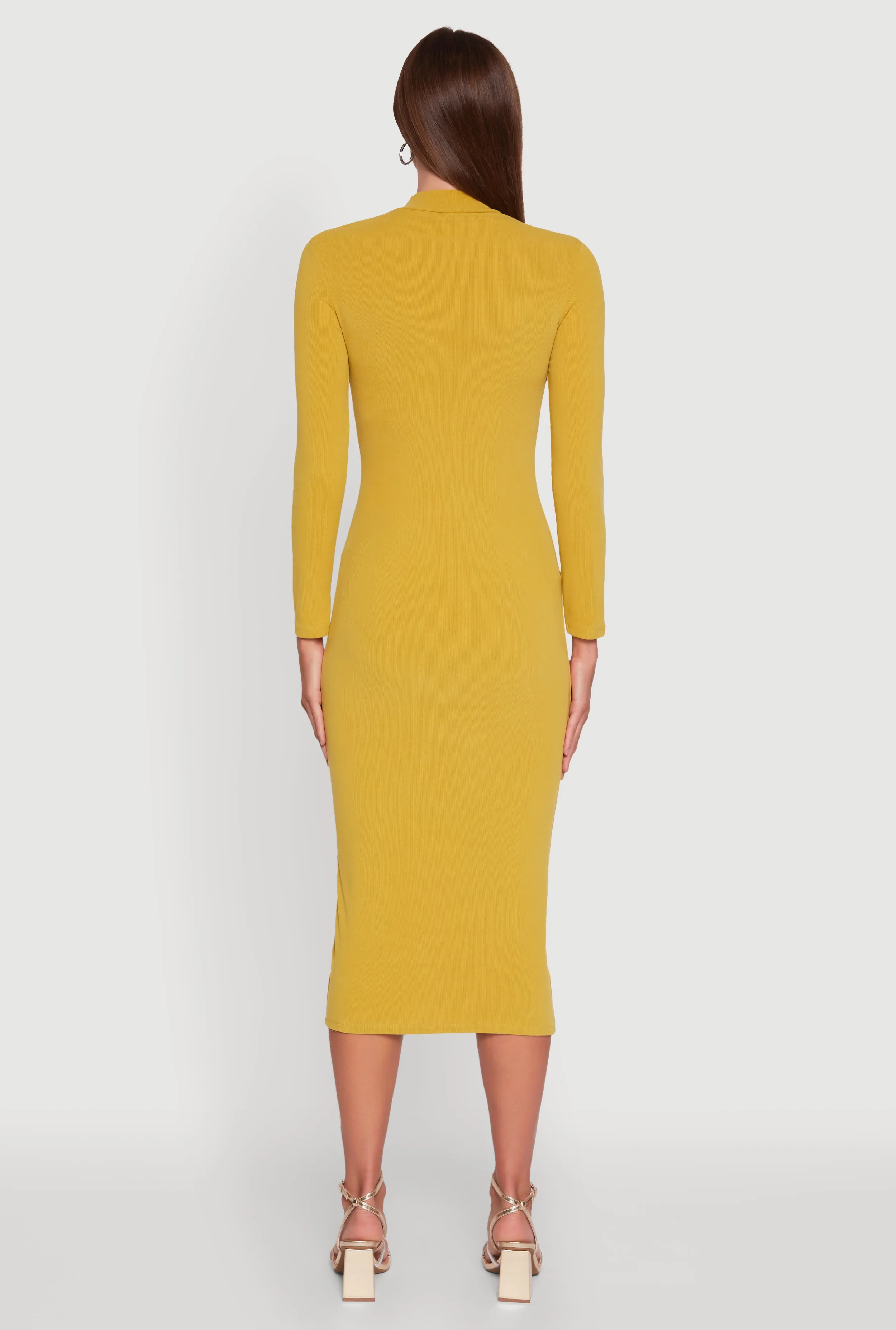 Long Sleeve Mock Neck Midi Dress sold by Rainbow product image thumbnail 5