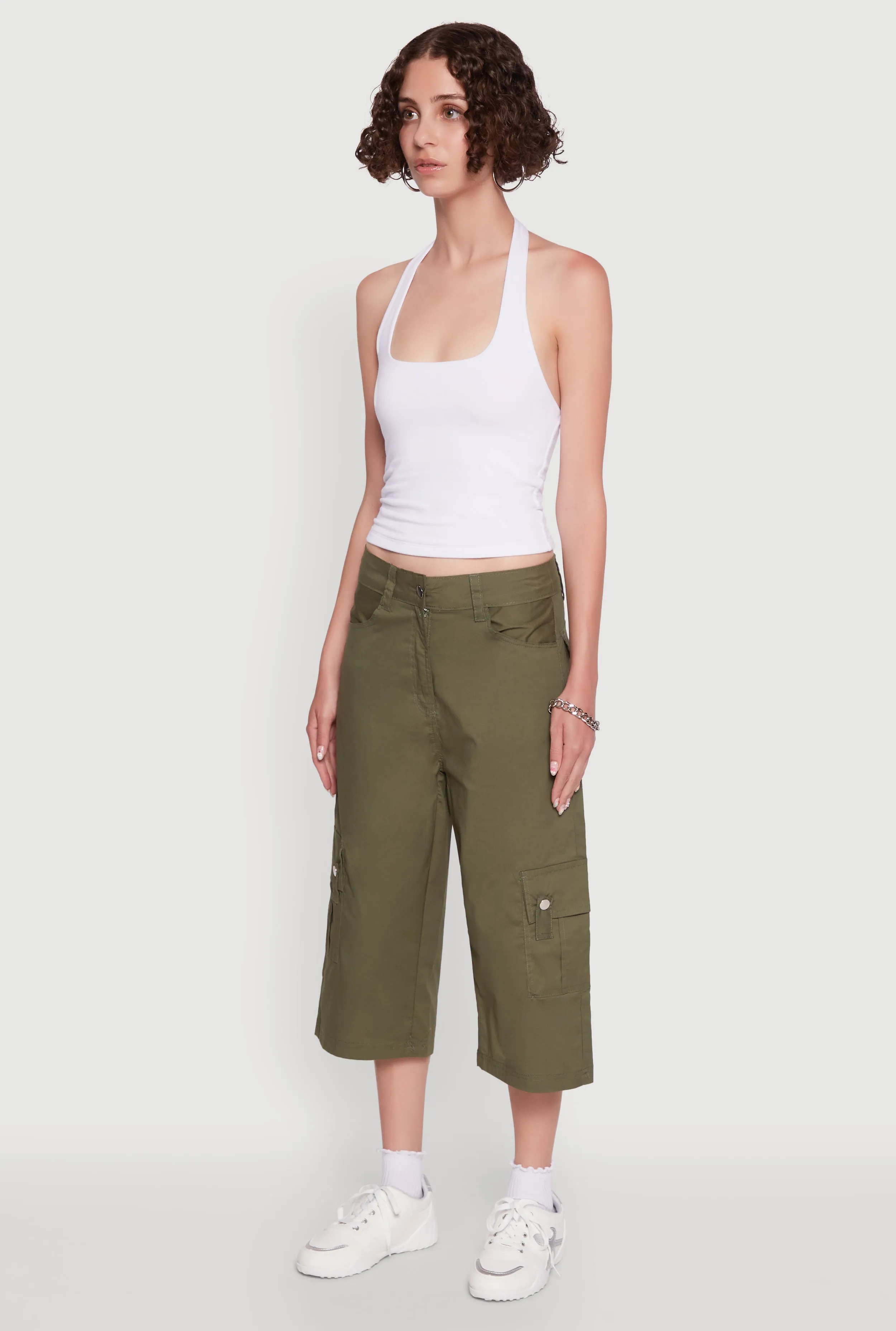 Wide Leg Cargo Pocket Capris Pants sold by Rainbow product image thumbnail 3