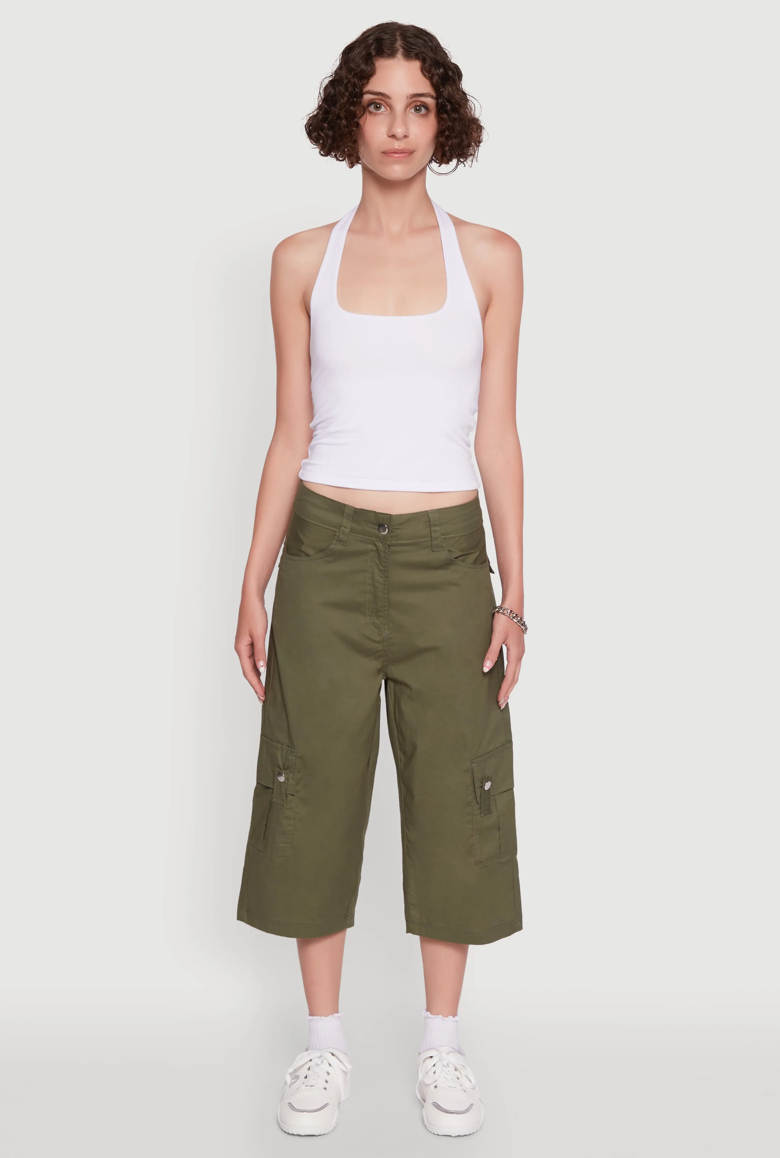Wide Leg Cargo Pocket Capris Pants sold by Rainbow product image thumbnail 2