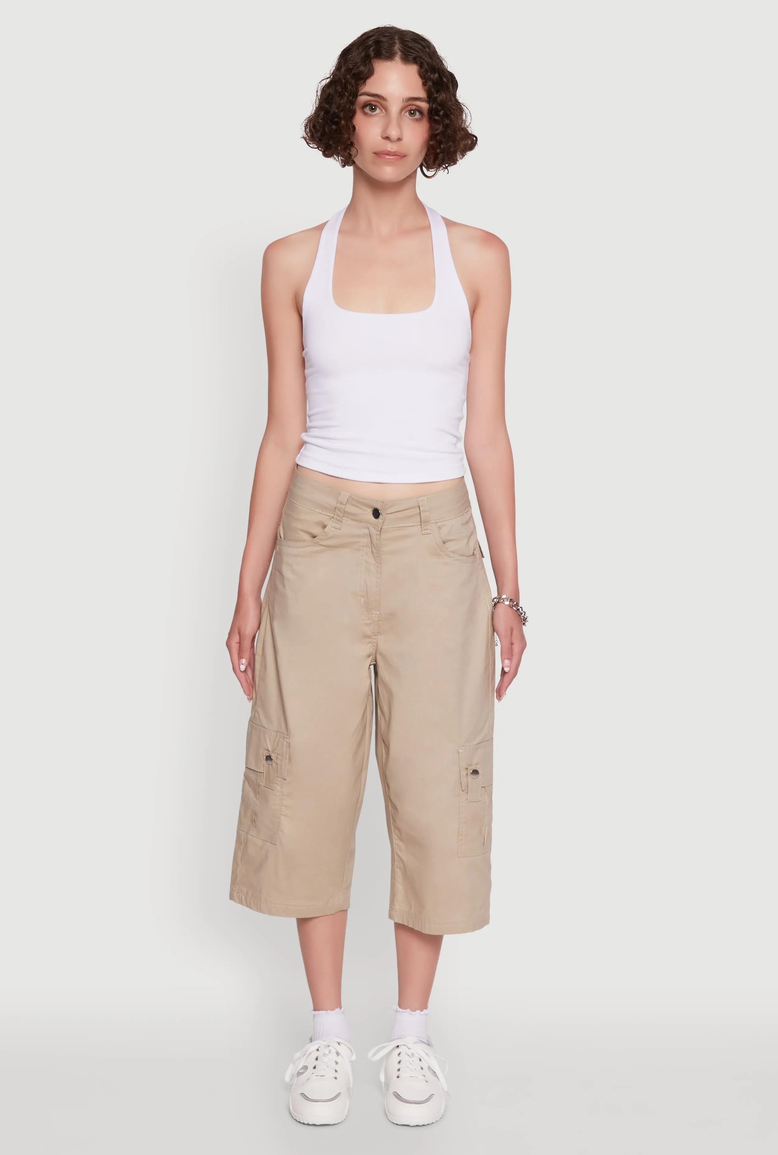 Wide Leg Cargo Pocket Capris Pants sold by Rainbow product image thumbnail 2