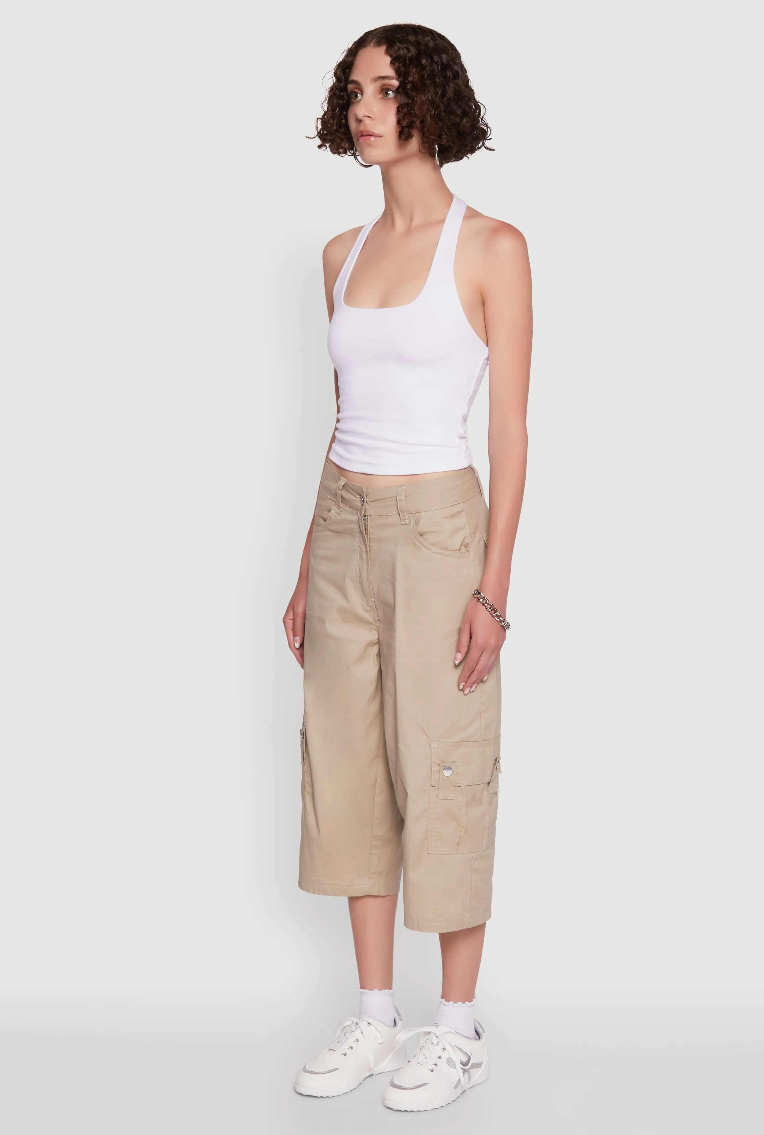 Wide Leg Cargo Pocket Capris Pants sold by Rainbow product image thumbnail 3