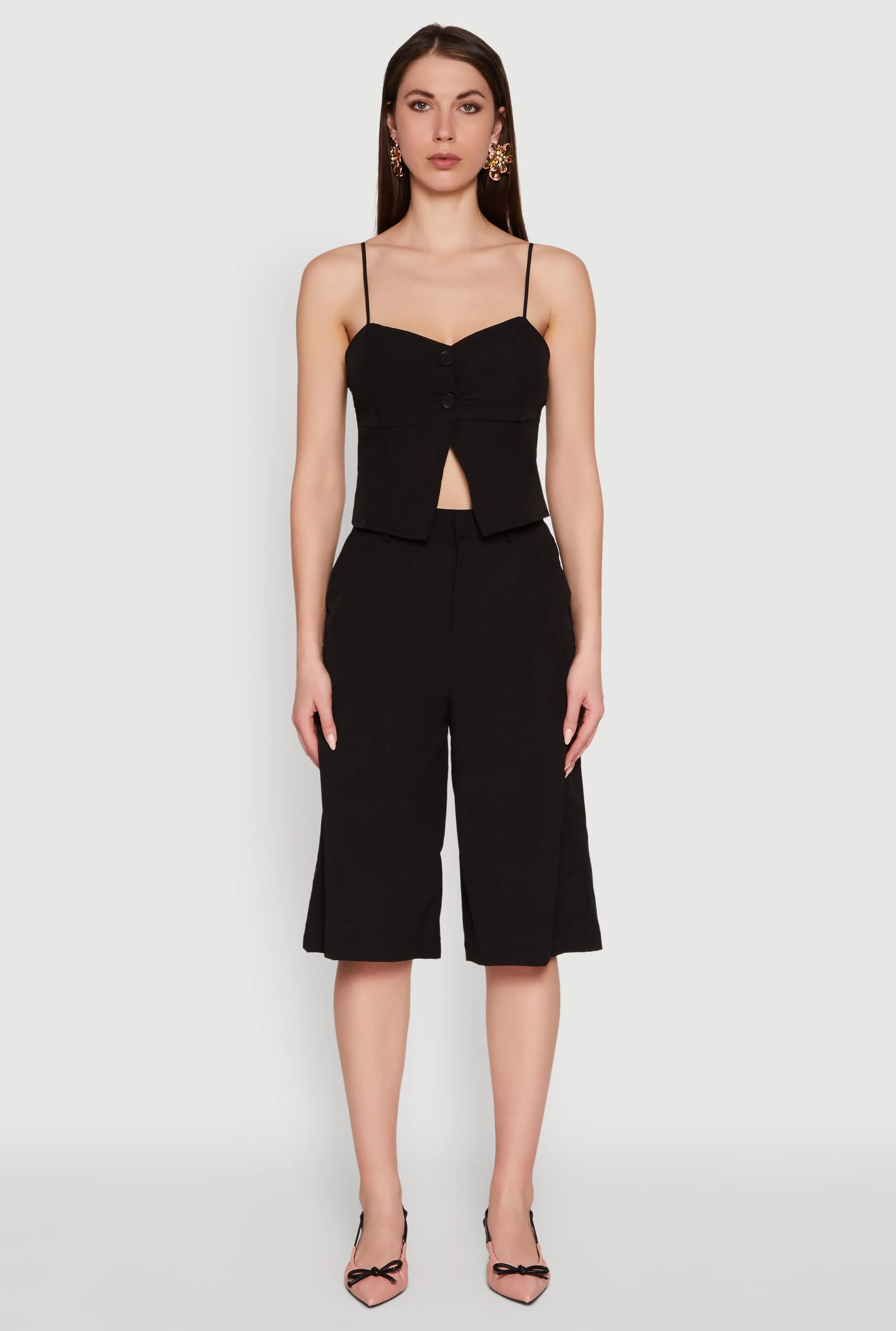 Chic Sleeveless Sweetheart Top with Button Details sold by Rainbow product image thumbnail 2