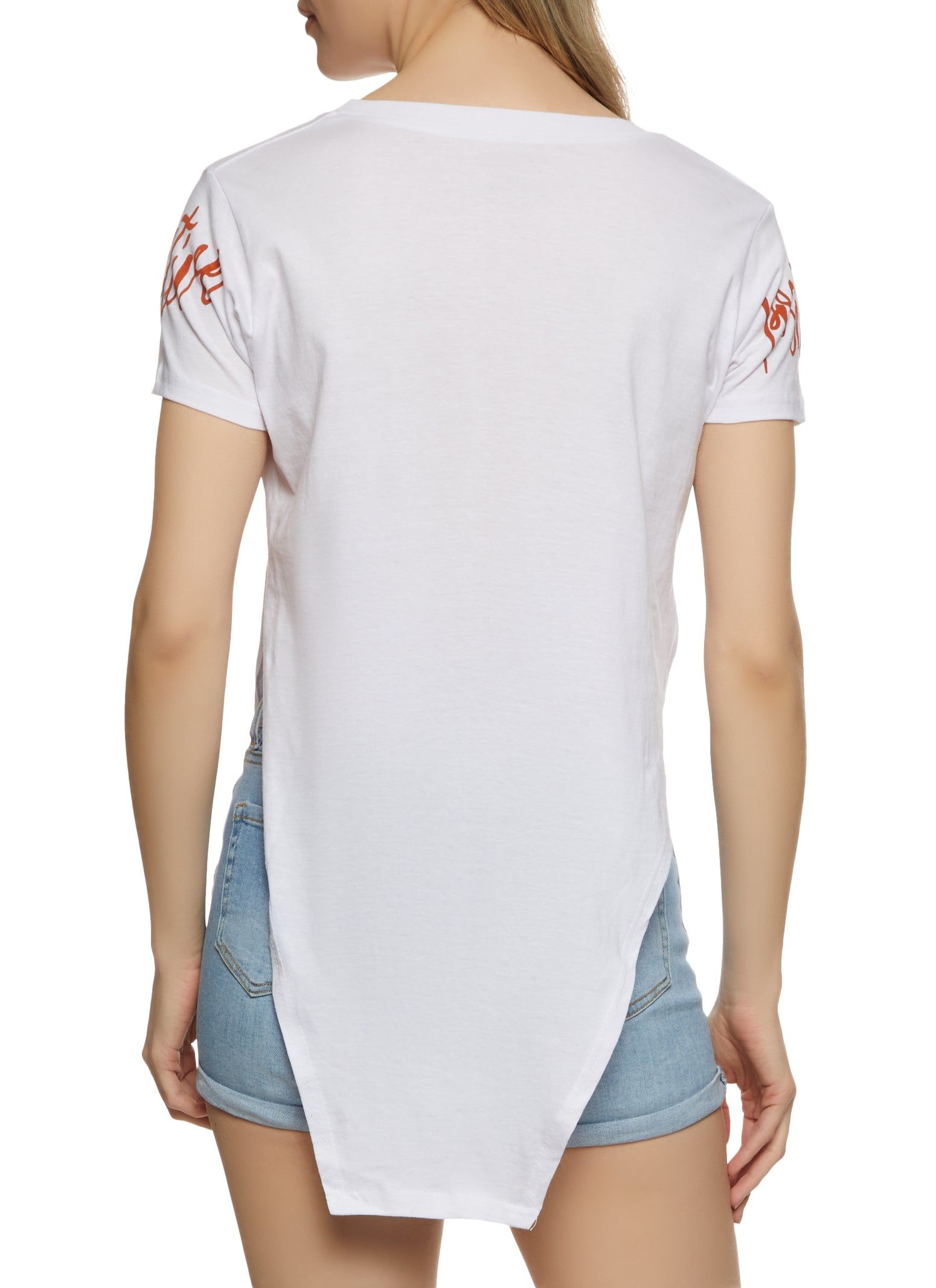 Positive Graphic Notch Neck Tunic Tee sold by Rainbow product image thumbnail 2