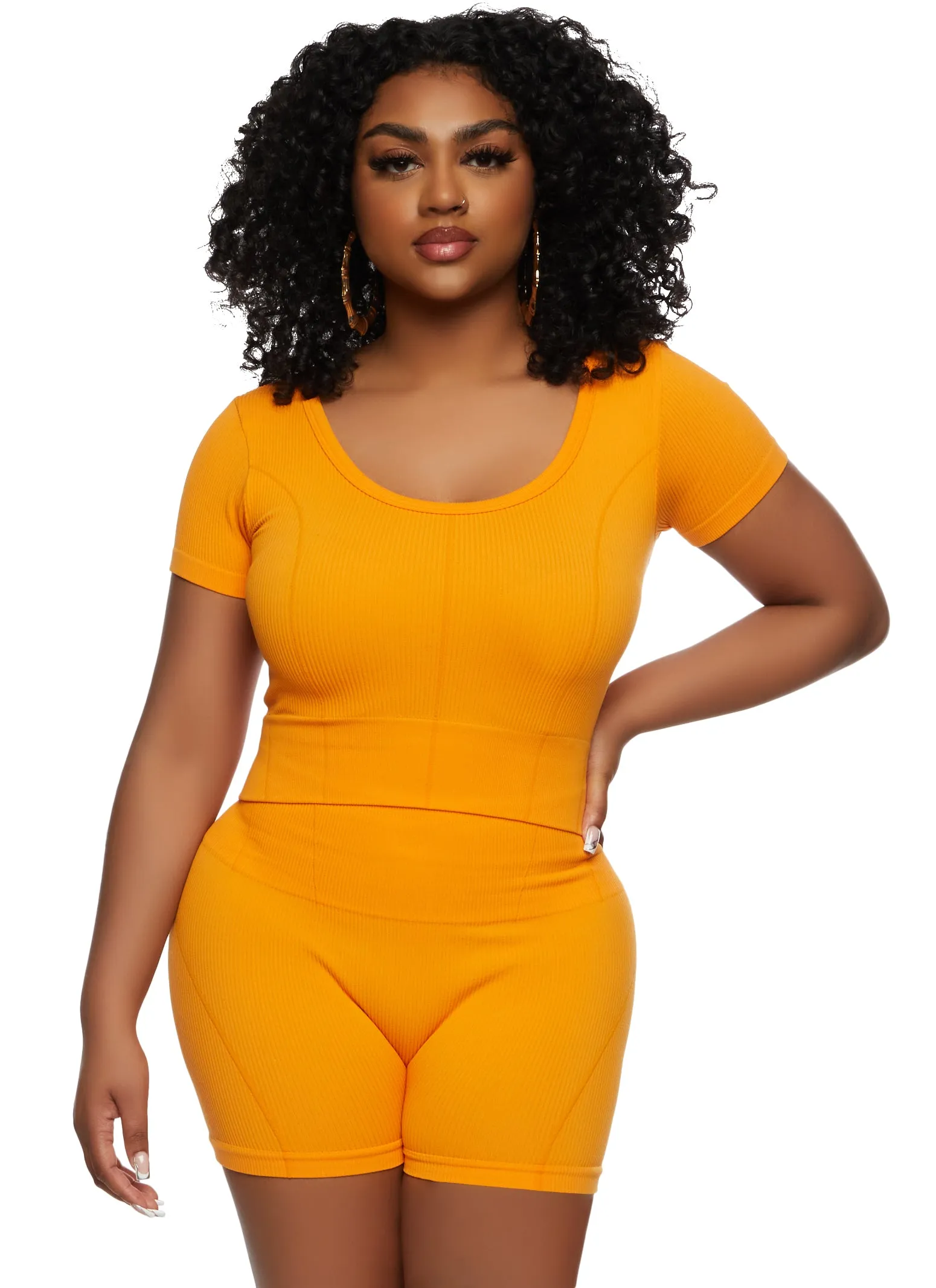 Seamless Scoop Neck T Shirt and Shorts sold by Rainbow product image thumbnail 4