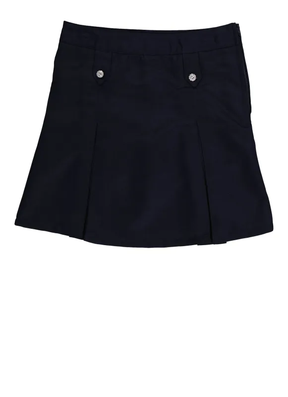 French Toast Girls 7-14 Rhinestone Detail Pleated Skort sold by Rainbow