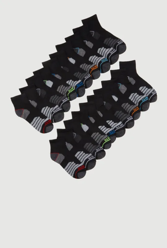 Boys Assorted Color Block Quarter Socks 20 Pack sold by Rainbow