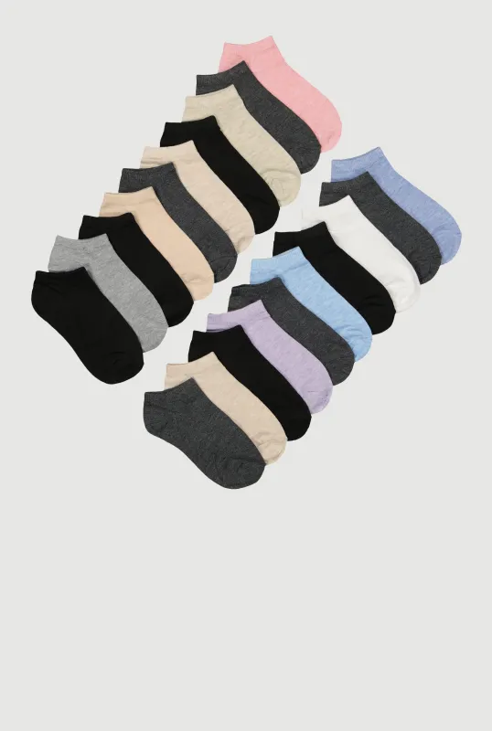 Girls Assorted Marled Ankle Socks 20 Pack sold by Rainbow
