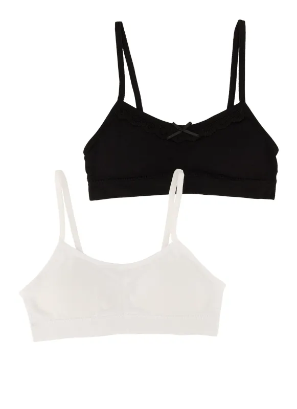 Girls 2 Pack Solid Seamless Cami Bras sold by Rainbow