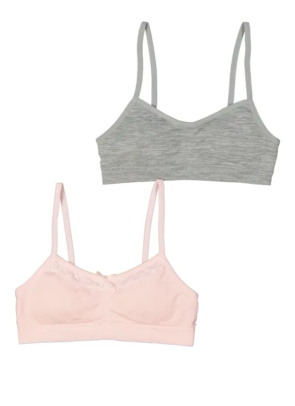 Girls 2 Pack Marled Seamless Cami Bras sold by Rainbow