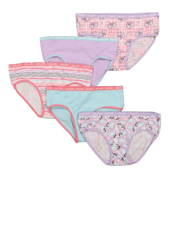 Girls Unicorn Print Panties 5 Pack sold by Rainbow