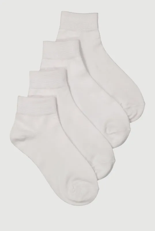 Basic Quarter Socks 4 Pack Size 6-11 sold by Rainbow