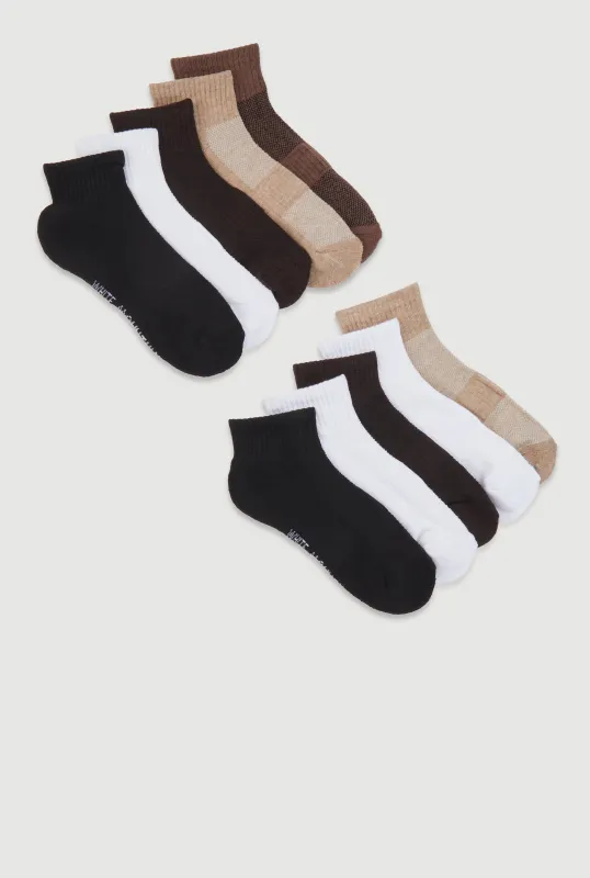 Marled Performance Quarter Socks 10 Pack Size 4-10 sold by Rainbow