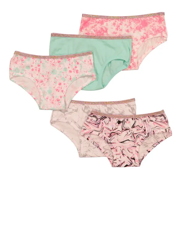 Girls Set of 5 Patterned Assorted Panties sold by Rainbow