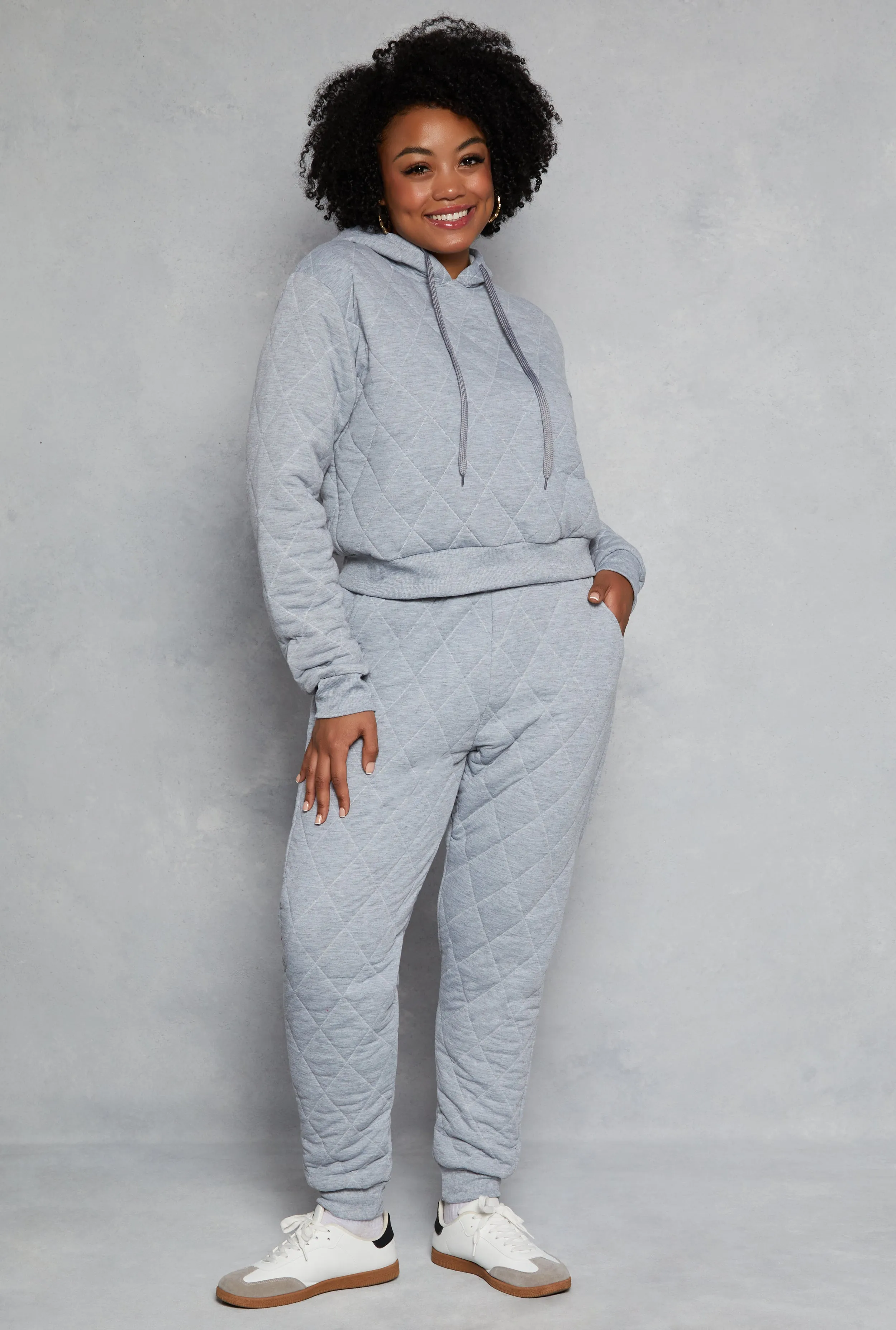 Plus Size Quilted Toggle Drawstring Joggers sold by Rainbow product image thumbnail 2