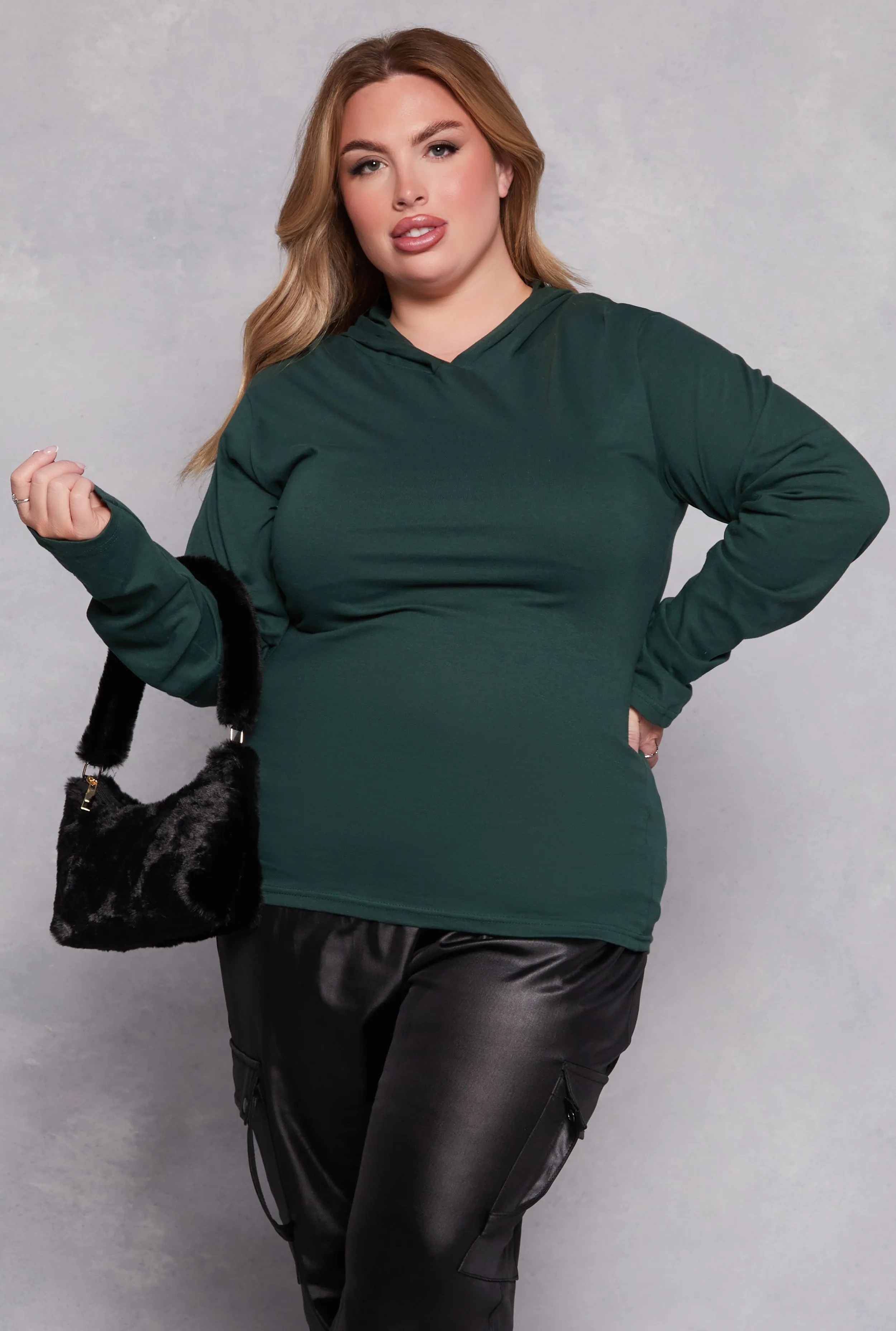 Plus Size Long Sleeve Hooded Top sold by Rainbow product image thumbnail 5