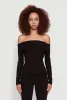 Haute Monde Fold Over Off The Shoulder Long Sleeve Blouse sold by Rainbow